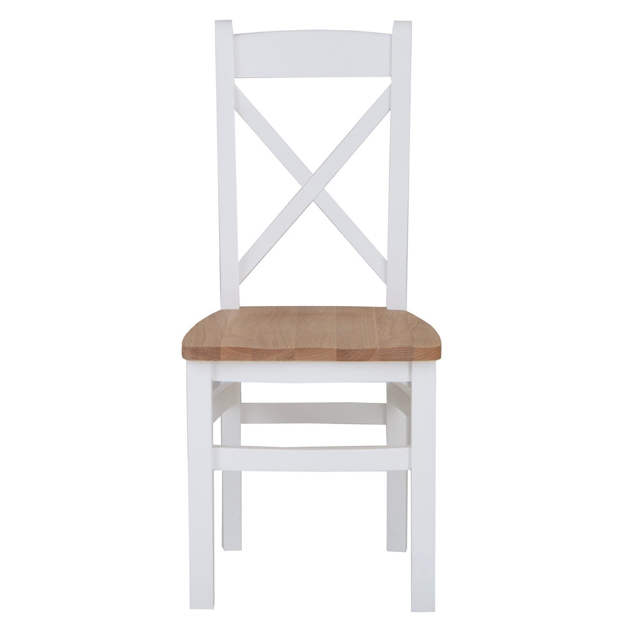 Eaton White Painted Oak Cross Back Dining Chair Wooden Seat