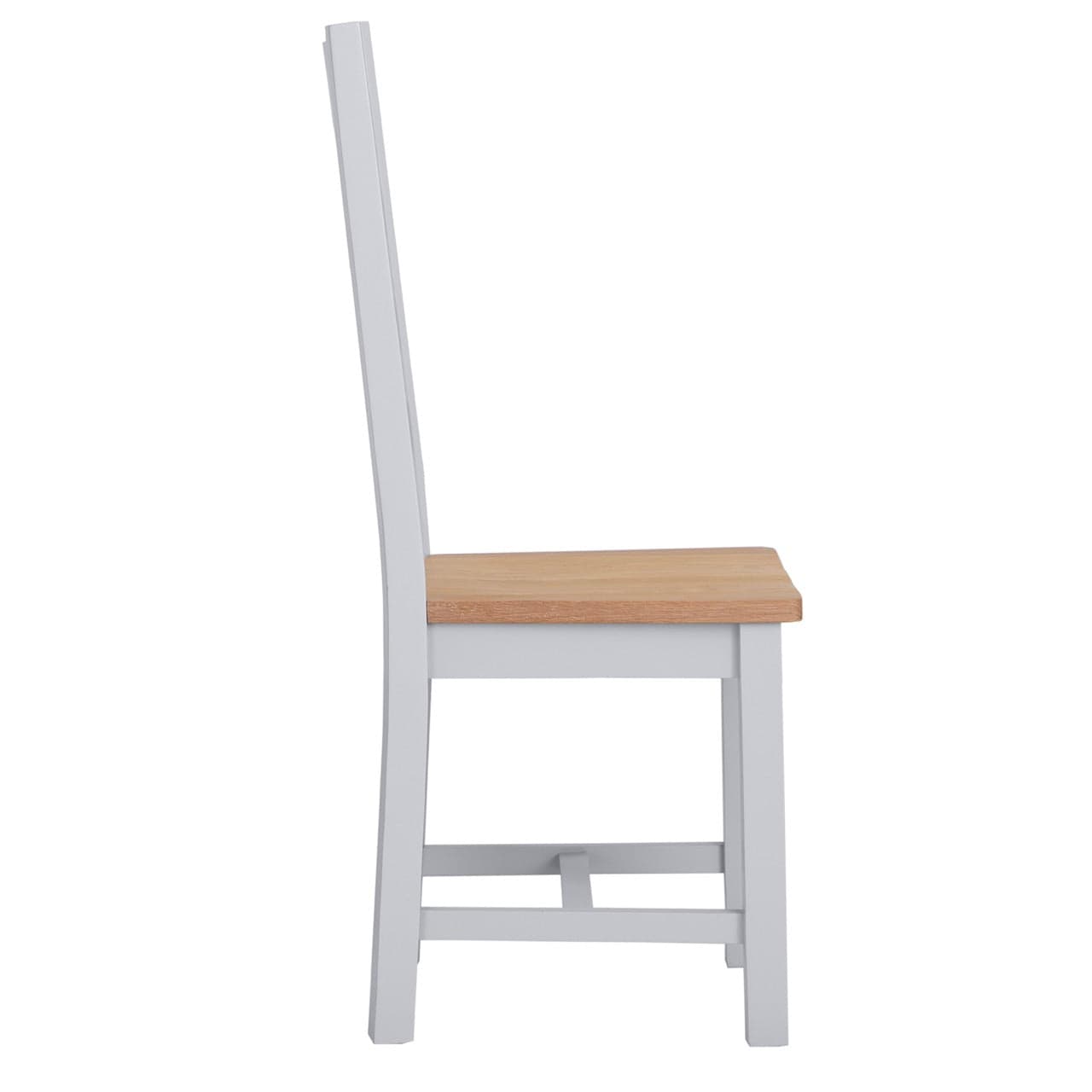 Eaton Grey Painted Oak Ladder Back Dining Chair Wooden Seat
