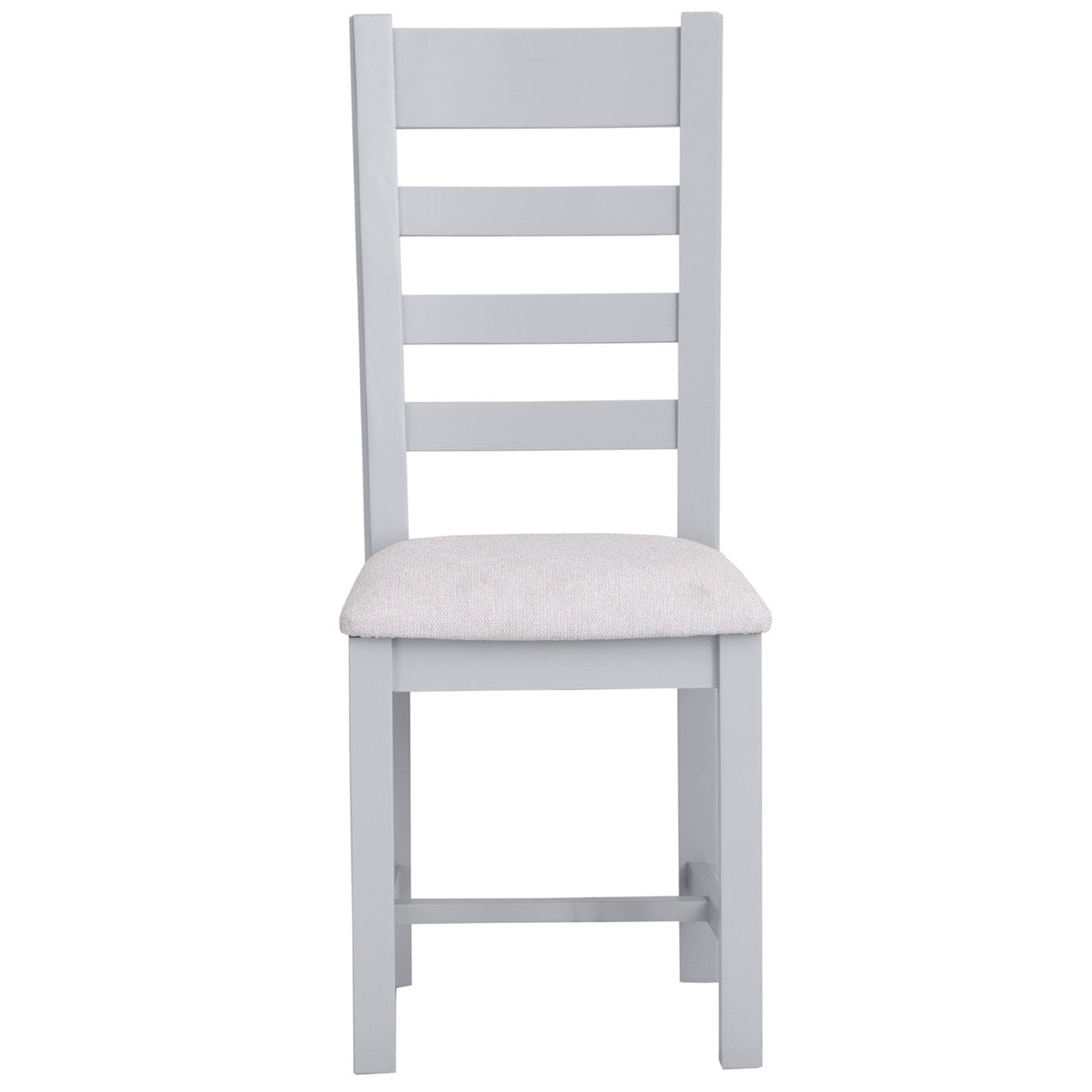 Eaton Grey Painted Oak Ladder Back Dining Chair Fabric Seat