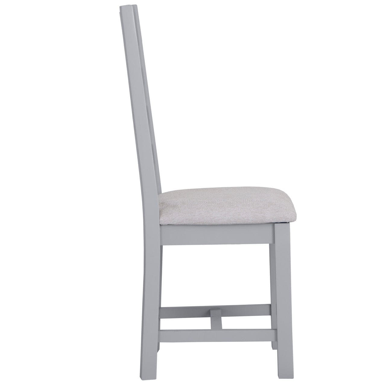 Eaton Grey Painted Oak Ladder Back Dining Chair Fabric Seat