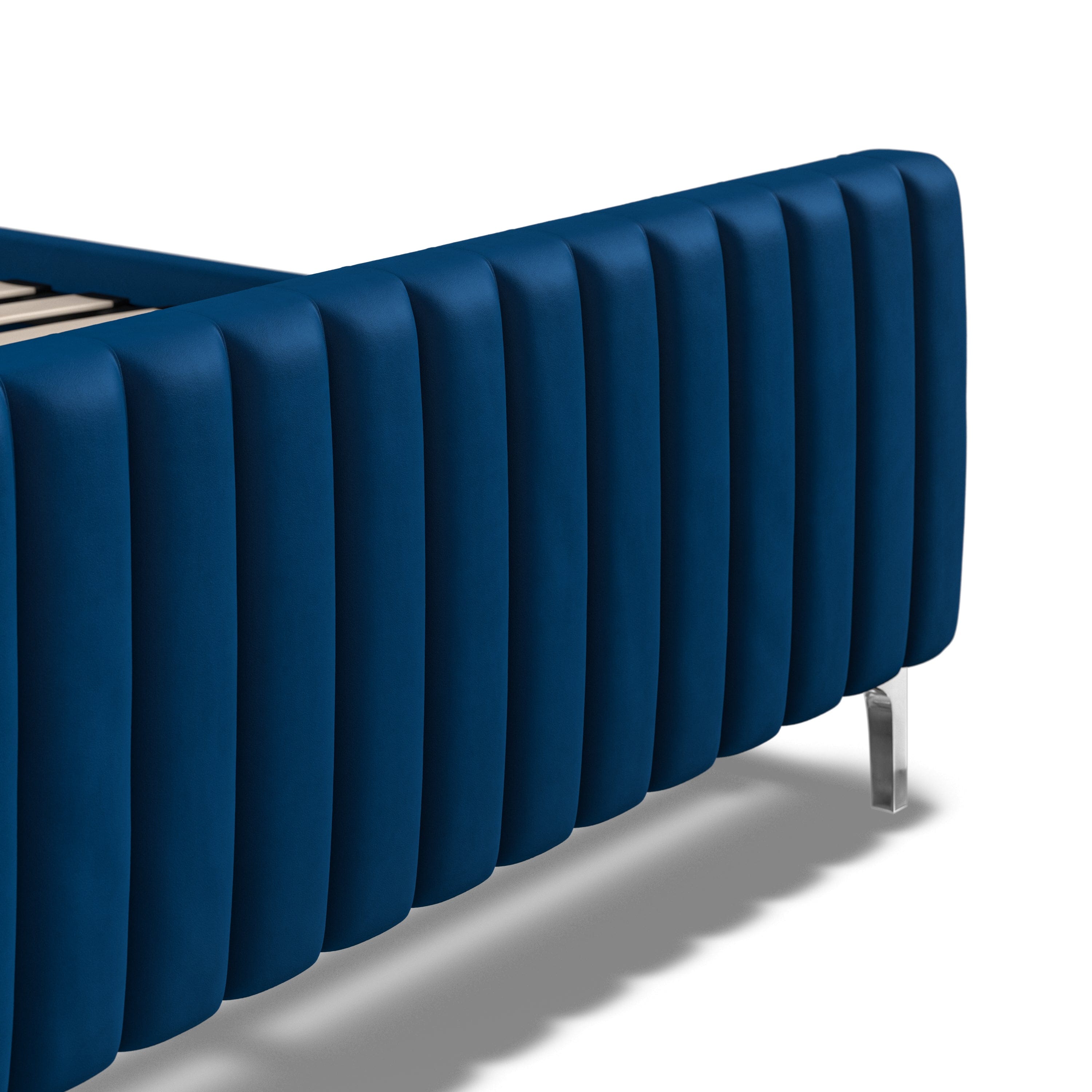 Carloway Royal Blue Velvet Double Upholstered Bed Frame