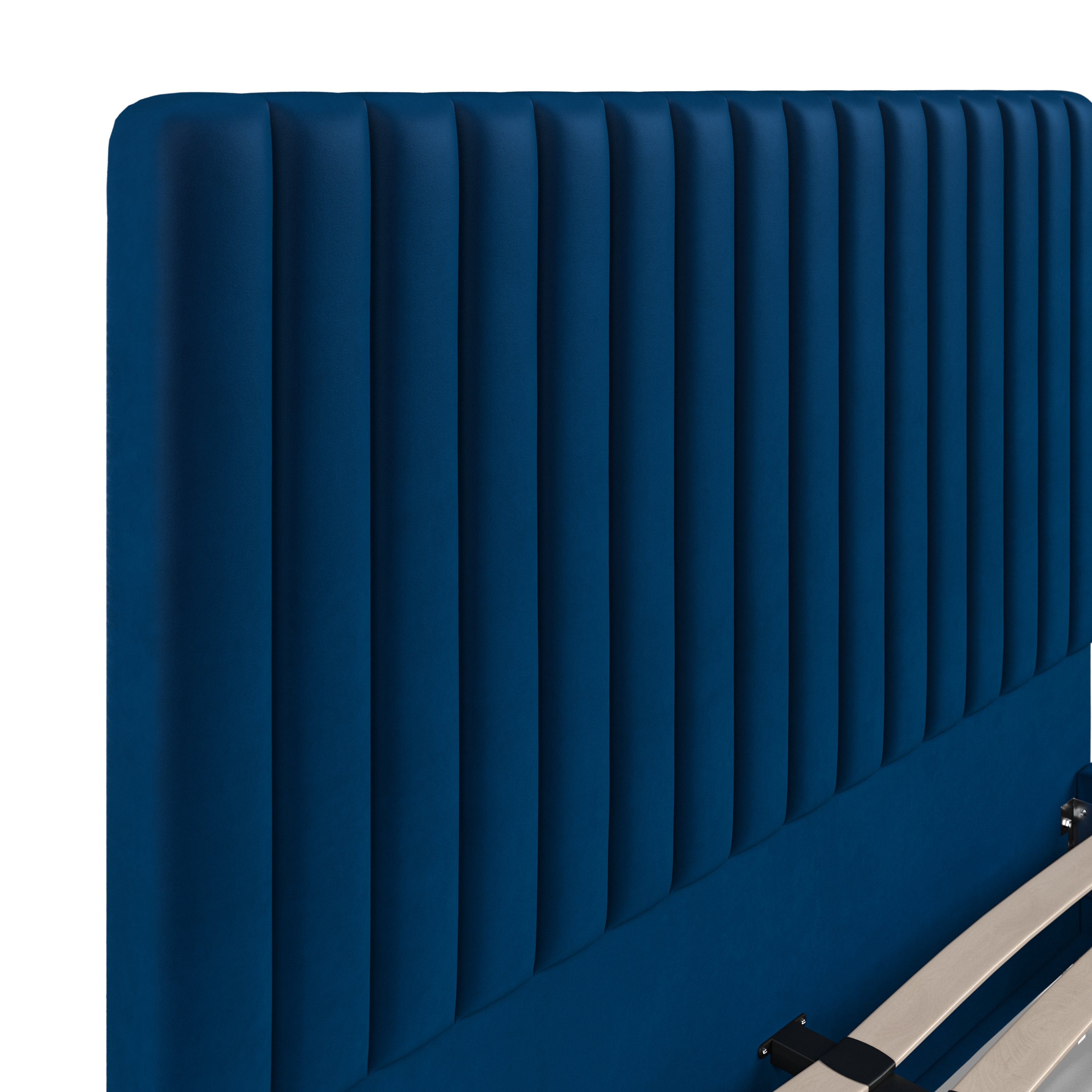 Carloway Royal Blue Velvet Double Upholstered Bed Frame