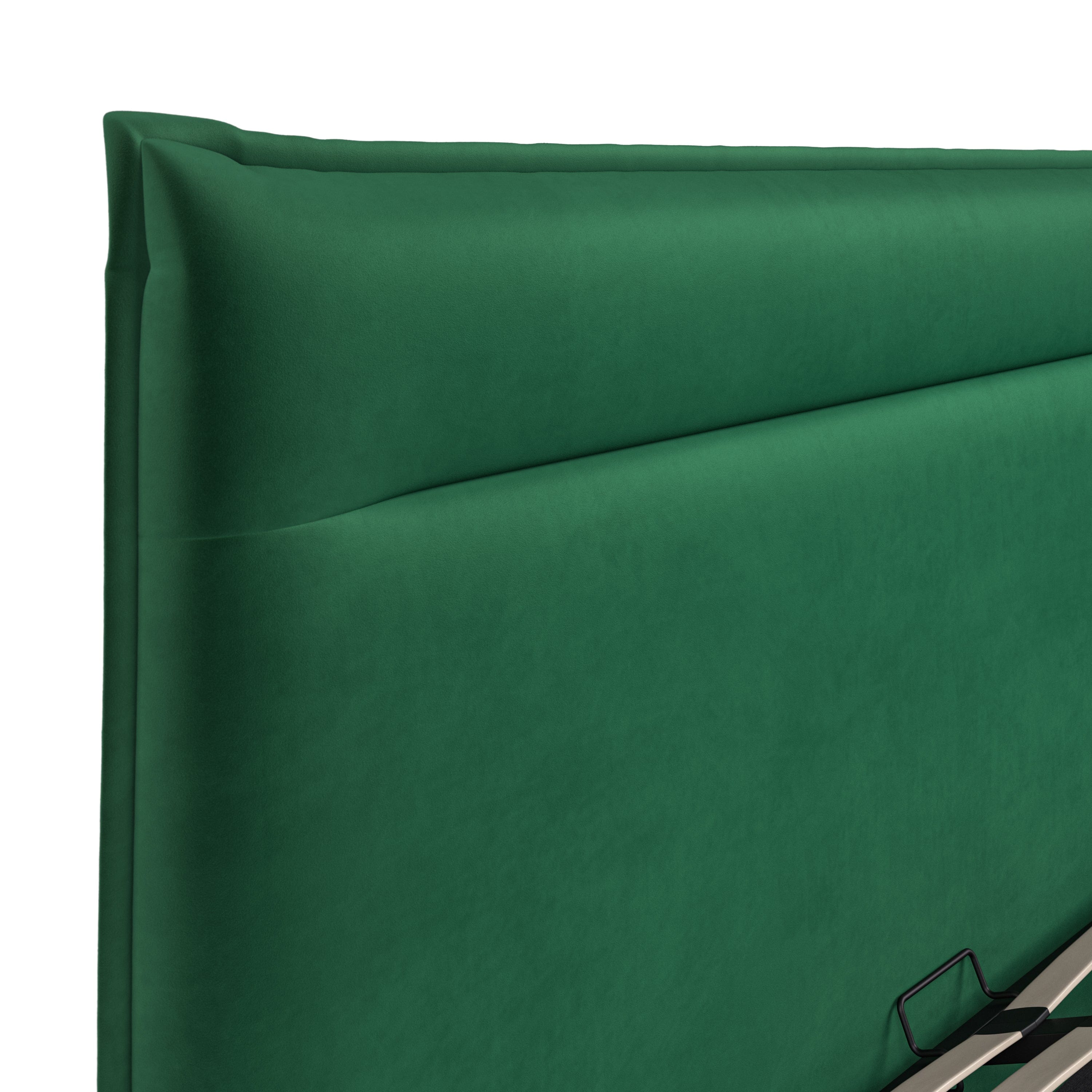 Kenmore Green Velvet King Size Upholstered Ottoman Bed Frame