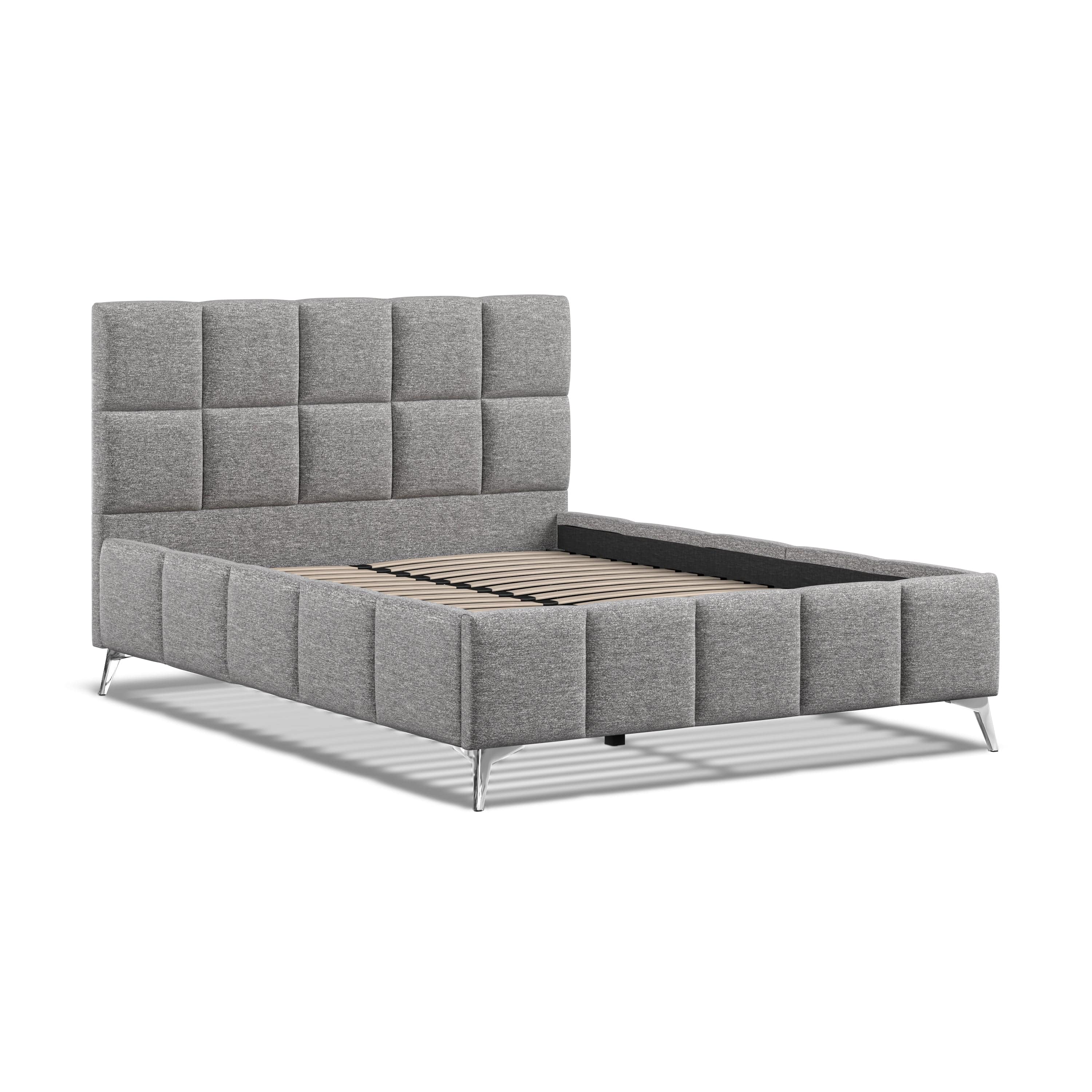 Baymore Dark Grey Linen King Size Upholstered Bed Frame