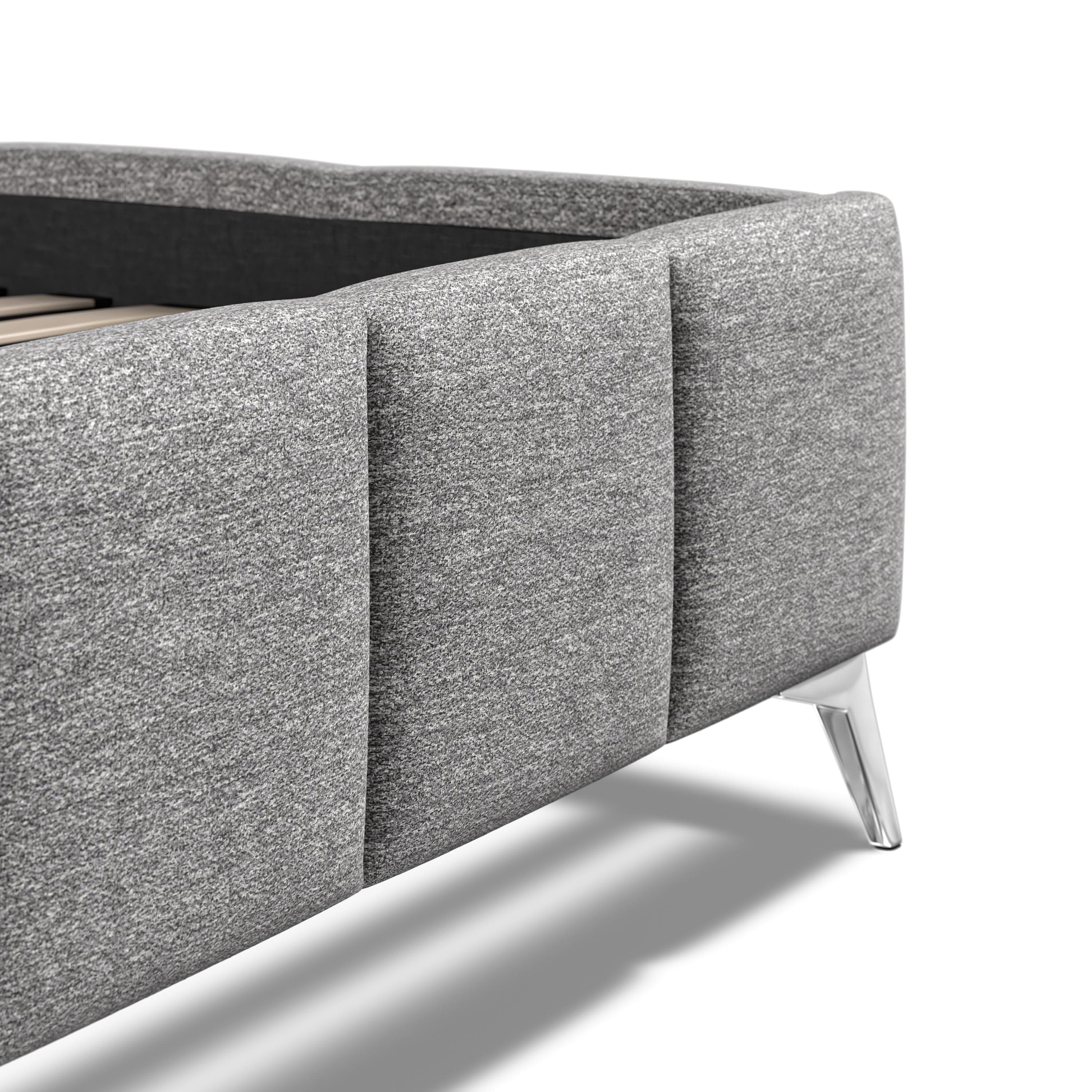 Baymore Dark Grey Linen King Size Upholstered Bed Frame