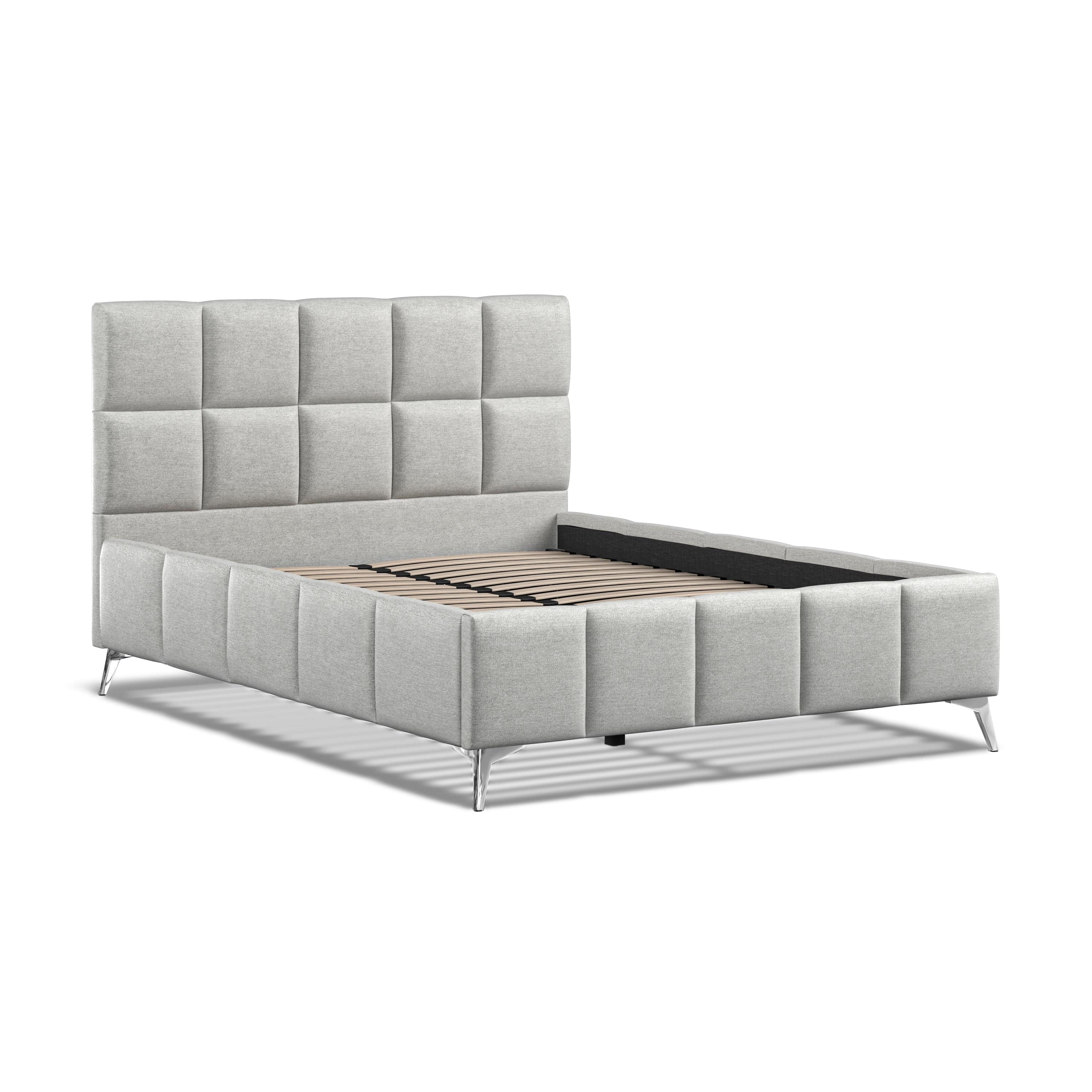 Baymore Grey Linen King Size Upholstered Bed Frame