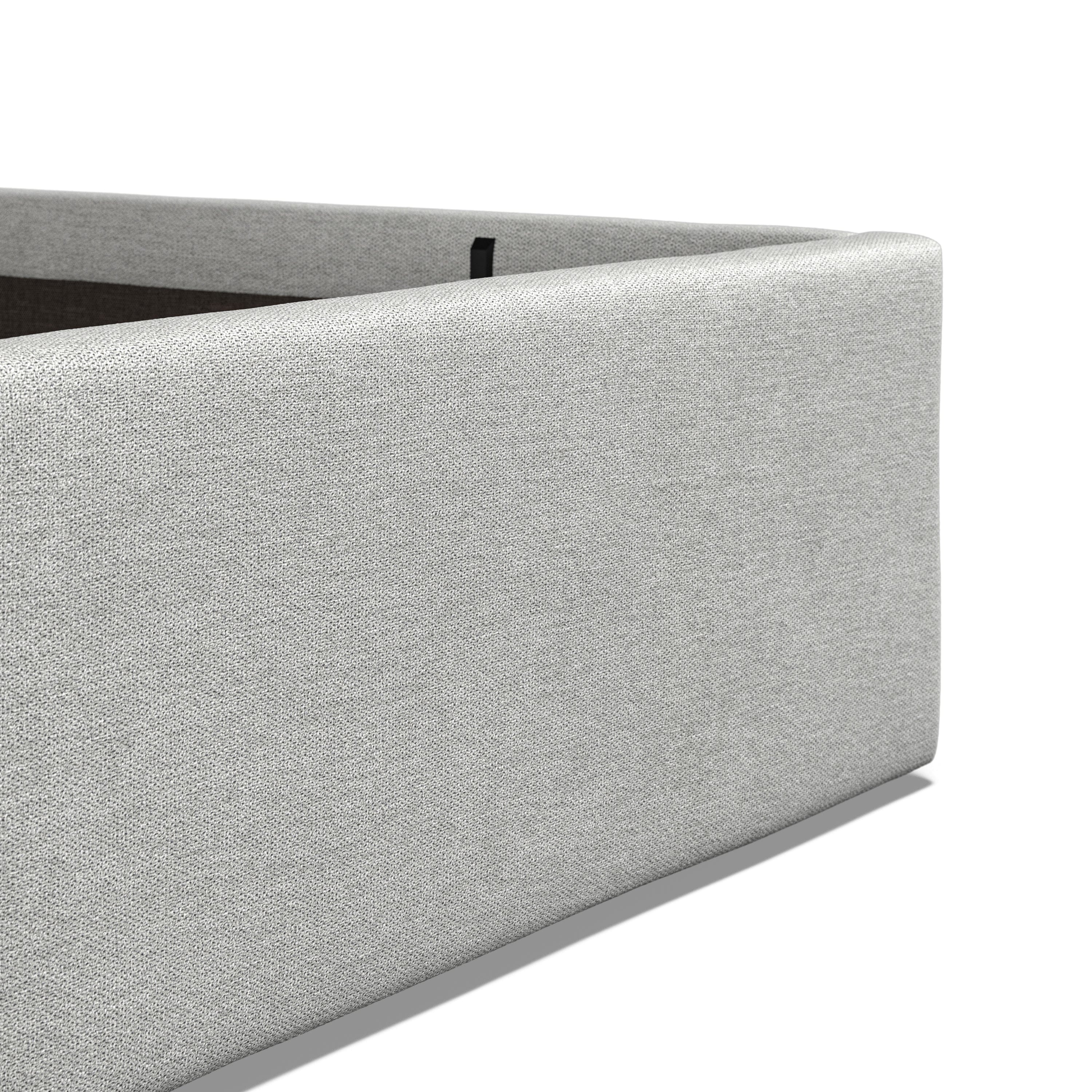 Lowick Grey Linen Double Upholstered Ottoman Bed Frame