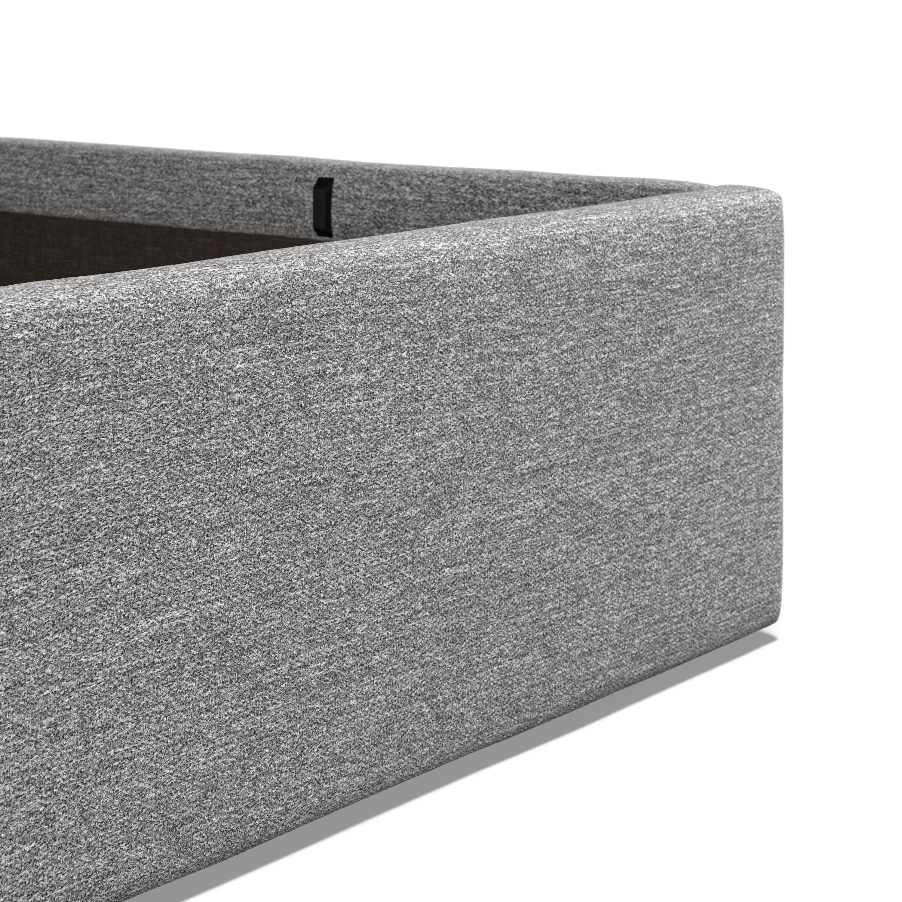 Lowick Dark Grey Linen King Size Upholstered Ottoman Bed Frame