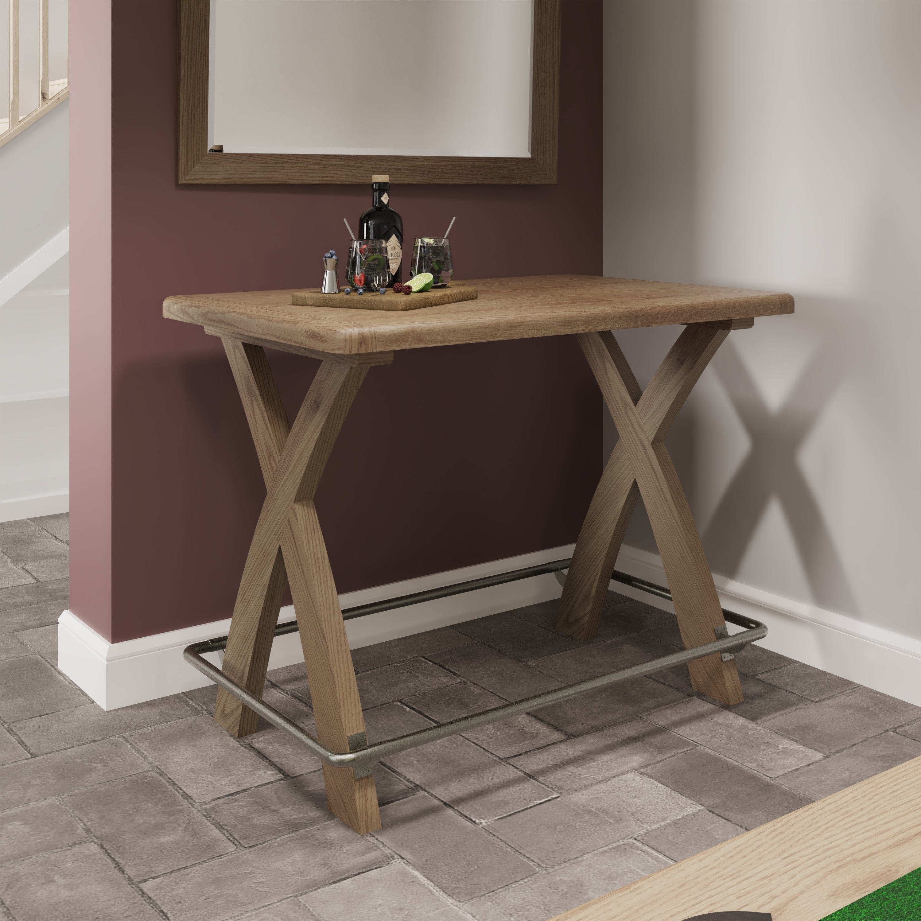 Wessex Smoked Oak Bar Table
