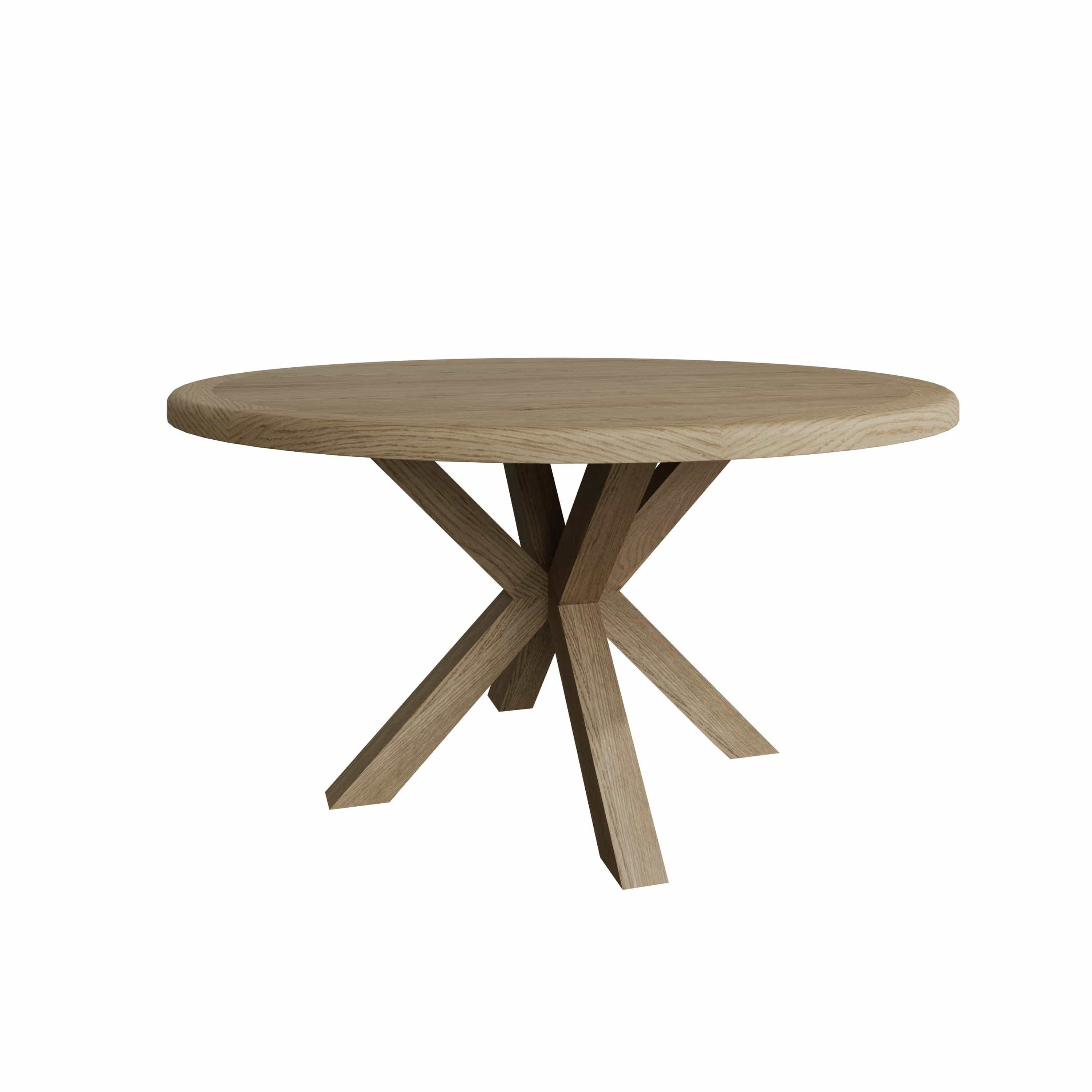 Wessex Smoked Oak Large Round Cross Leg Dining Table