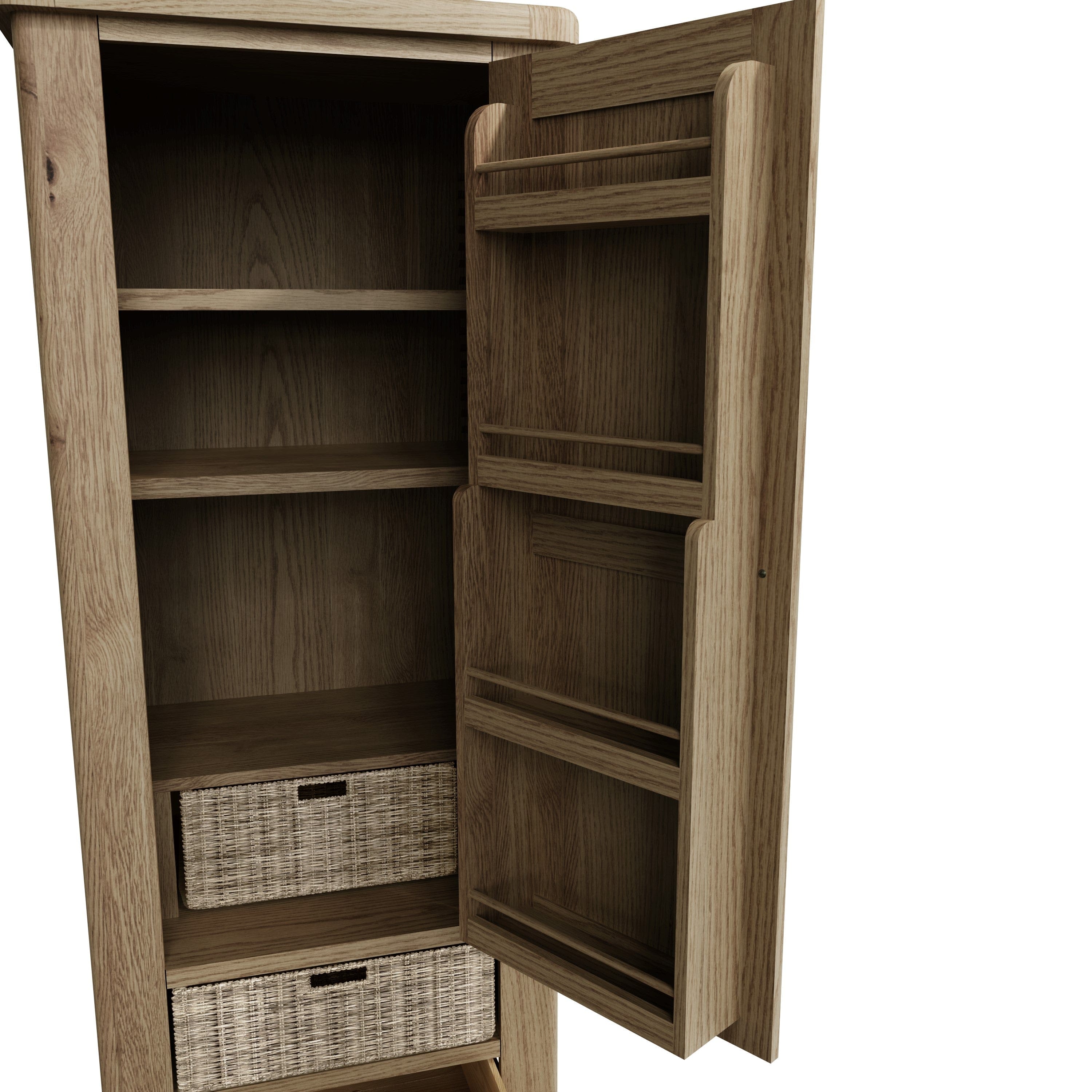 Wessex Smoked Oak Slim Larder Cupboard