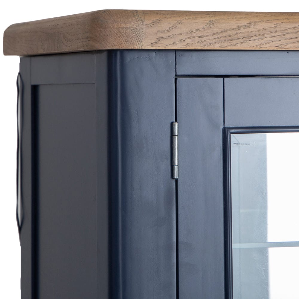 Wessex Smoked Oak Blue Painted Extra Large Tall Drinks Cabinet