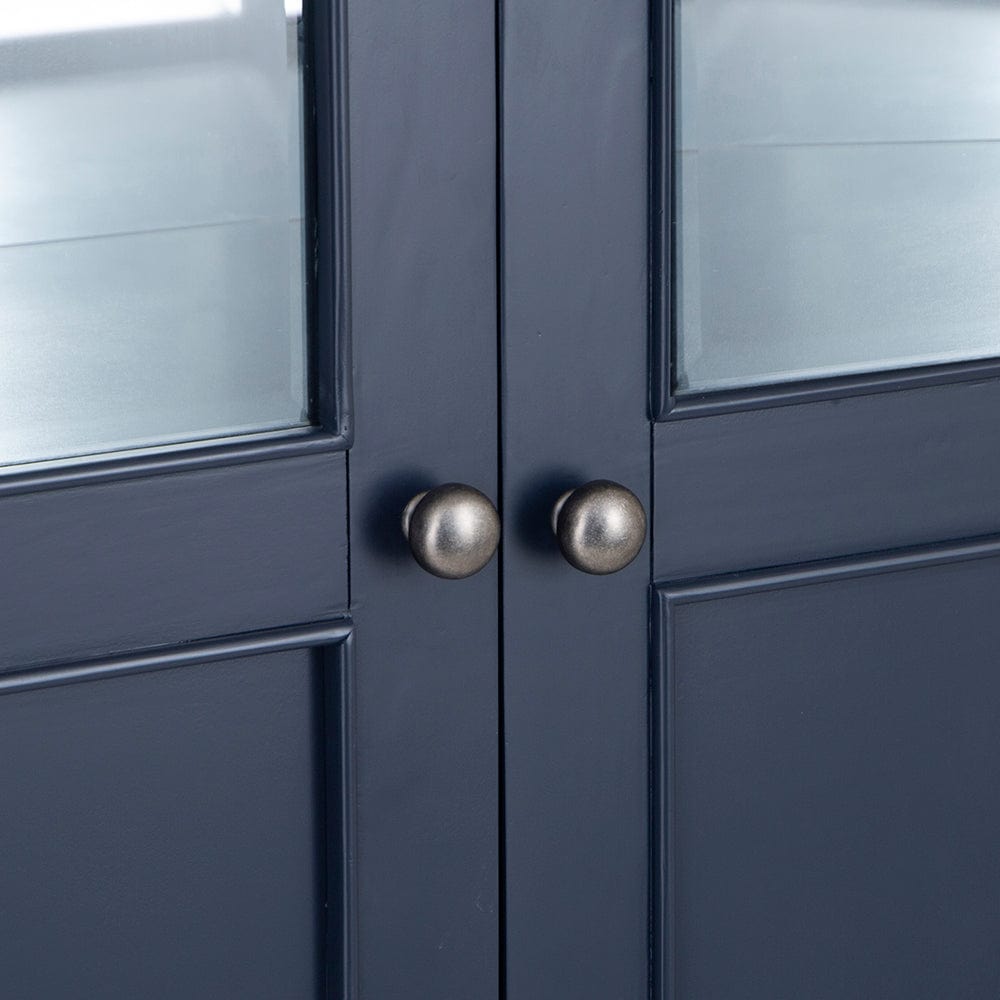 Wessex Smoked Oak Blue Painted Extra Large Tall Drinks Cabinet