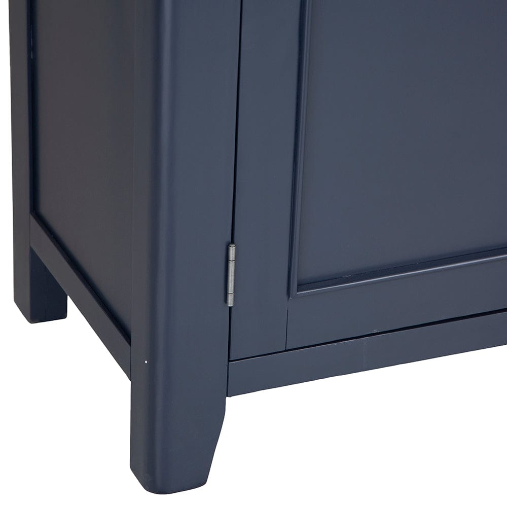 Wessex Smoked Oak Blue Painted Extra Large Tall Drinks Cabinet