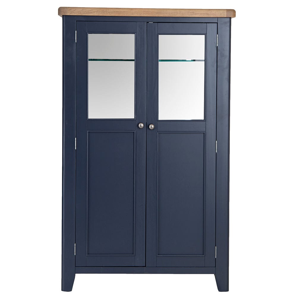 Wessex Smoked Oak Blue Painted Extra Large Tall Drinks Cabinet
