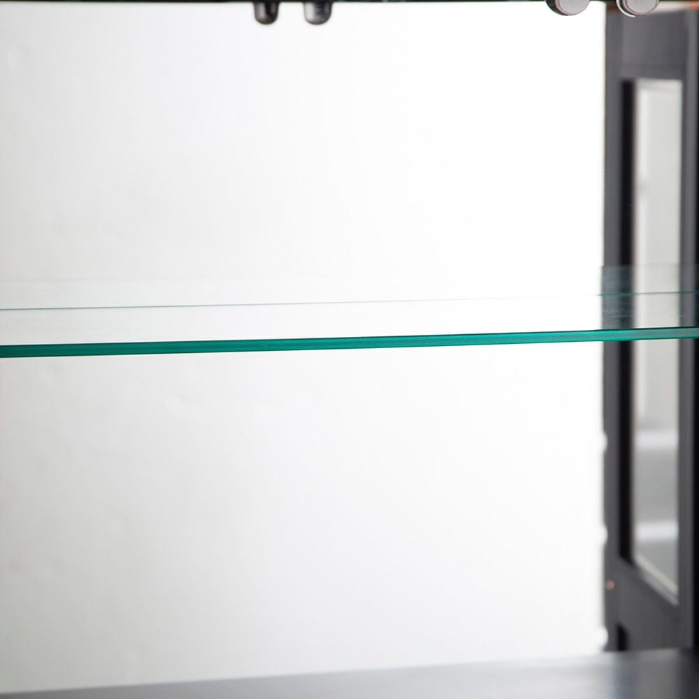 Wessex Smoked Oak Blue Painted Extra Large Tall Drinks Cabinet