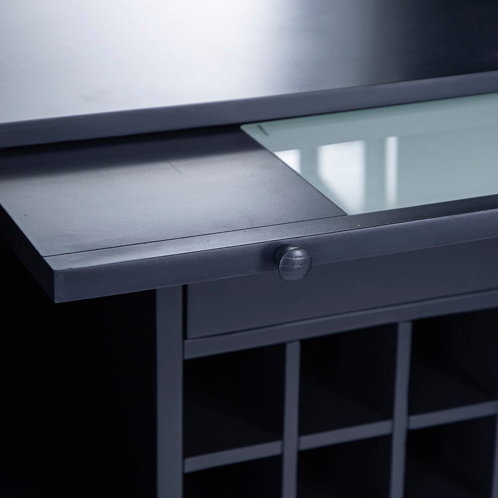 Wessex Smoked Oak Blue Painted Extra Large Tall Drinks Cabinet