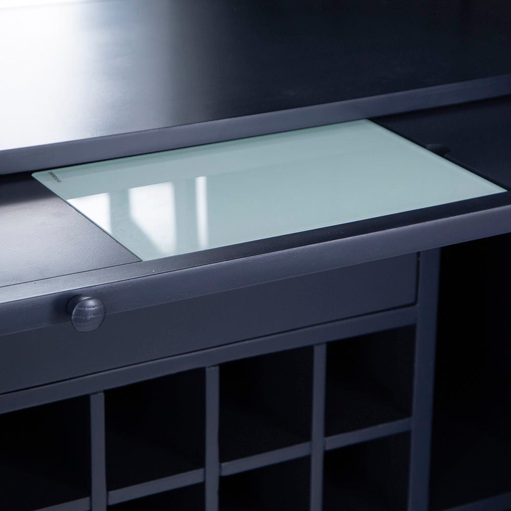 Wessex Smoked Oak Blue Painted Extra Large Tall Drinks Cabinet