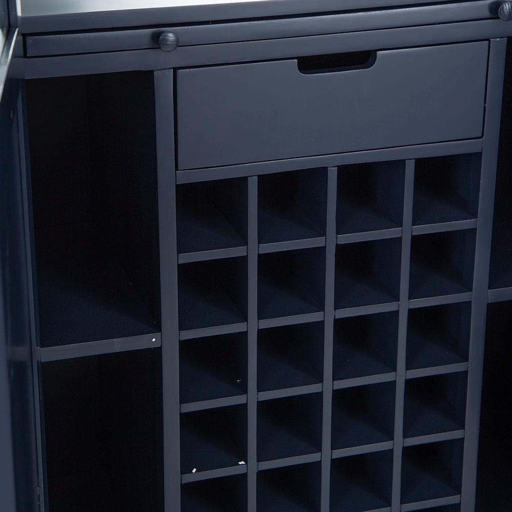 Wessex Smoked Oak Blue Painted Extra Large Tall Drinks Cabinet