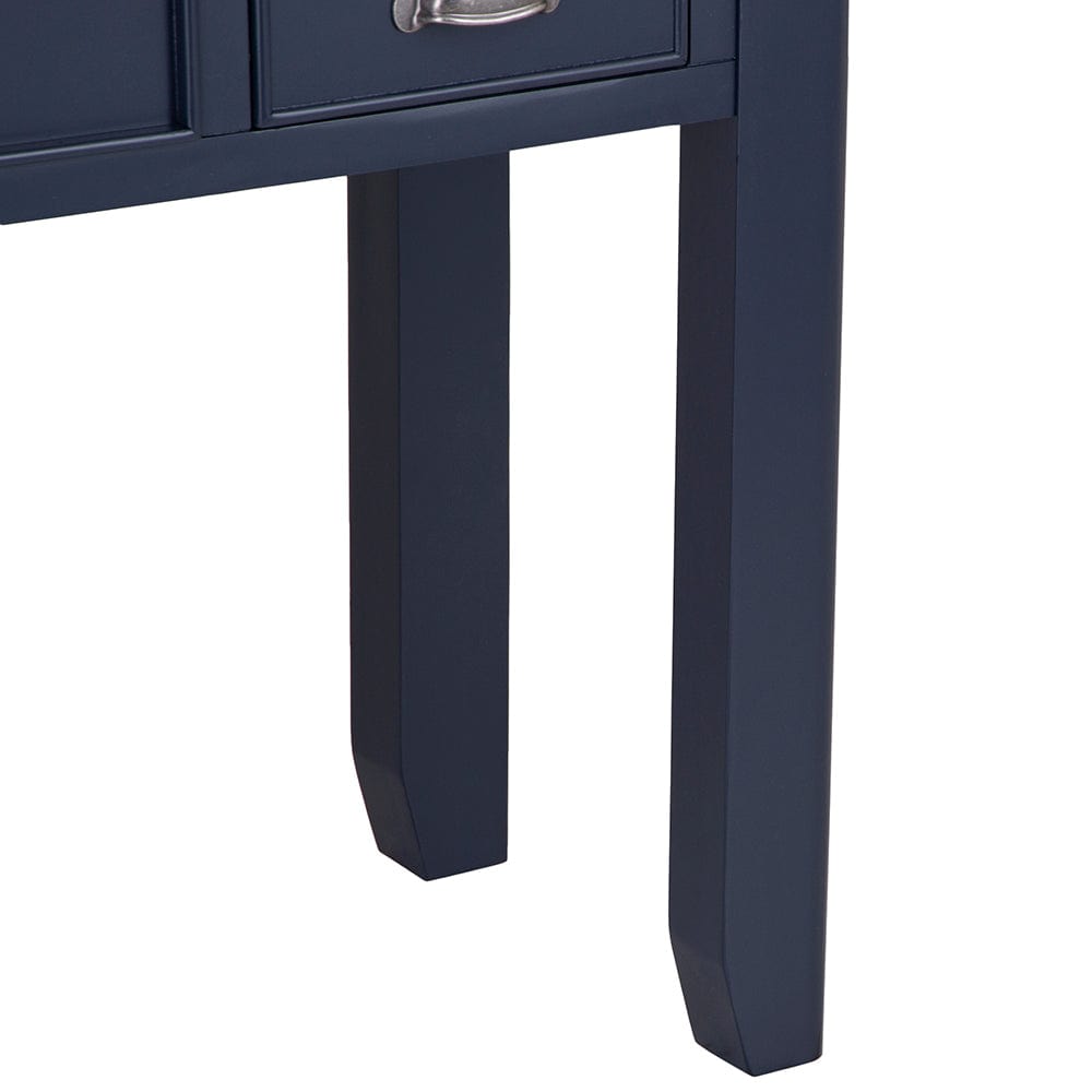 Wessex Smoked Oak Blue Painted Dressing Table With Mirror