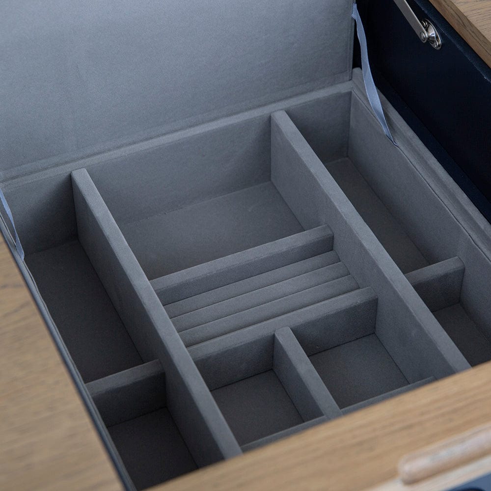 Wessex Smoked Oak Blue Painted Dressing Table With Mirror