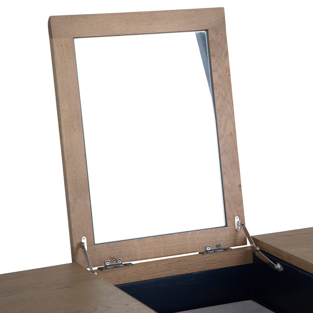 Wessex Smoked Oak Blue Painted Dressing Table With Mirror