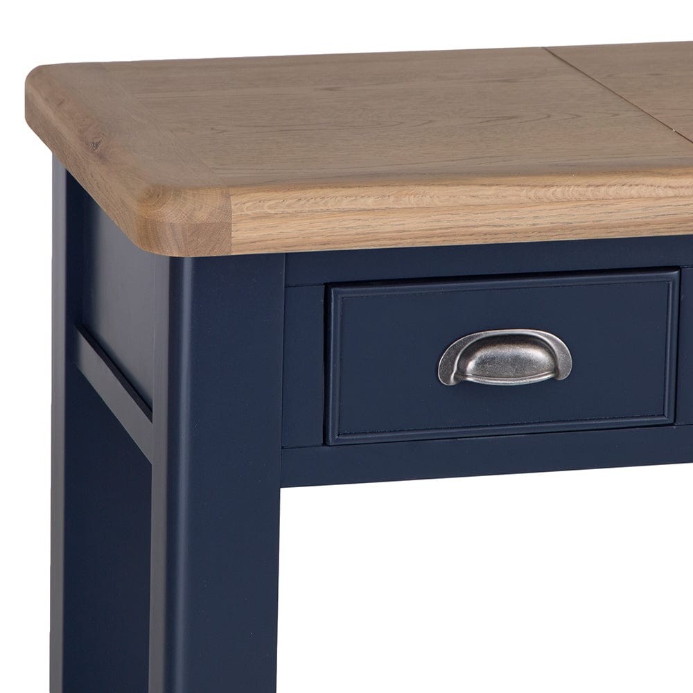 Wessex Smoked Oak Blue Painted Dressing Table With Mirror