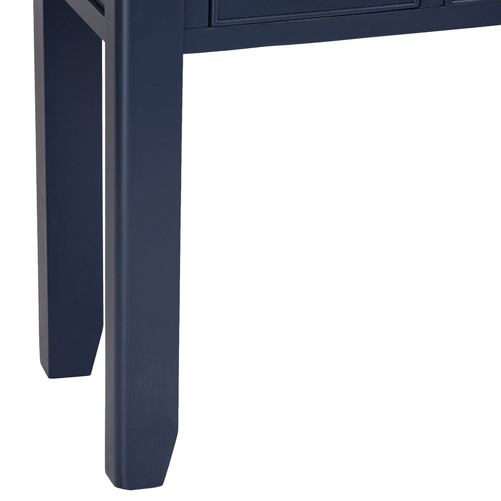 Wessex Smoked Oak Blue Painted Dressing Table With Mirror