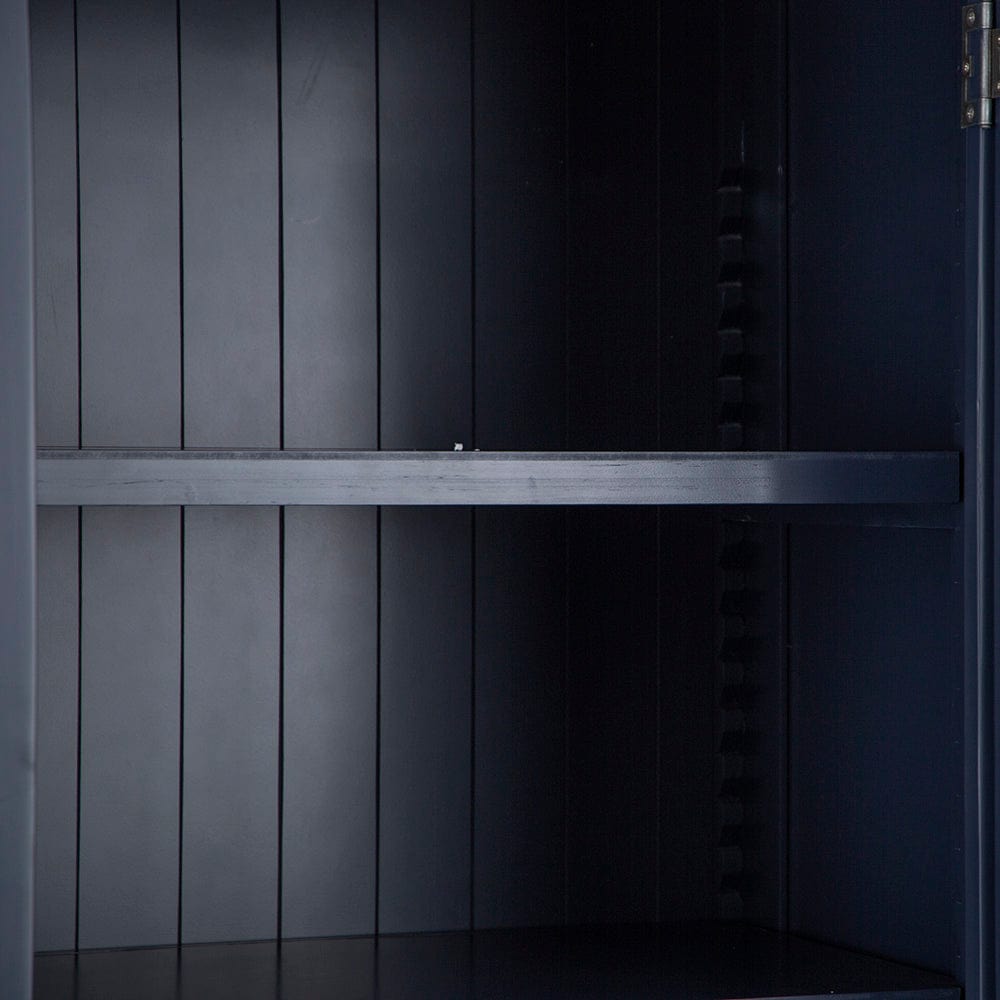 Wessex Smoked Oak Blue Painted Slim Larder Cupboard