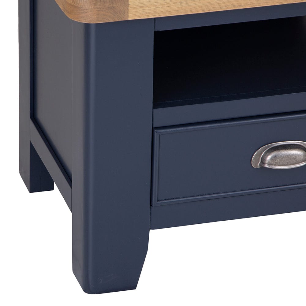 Wessex Smoked Oak Blue Painted TV Unit