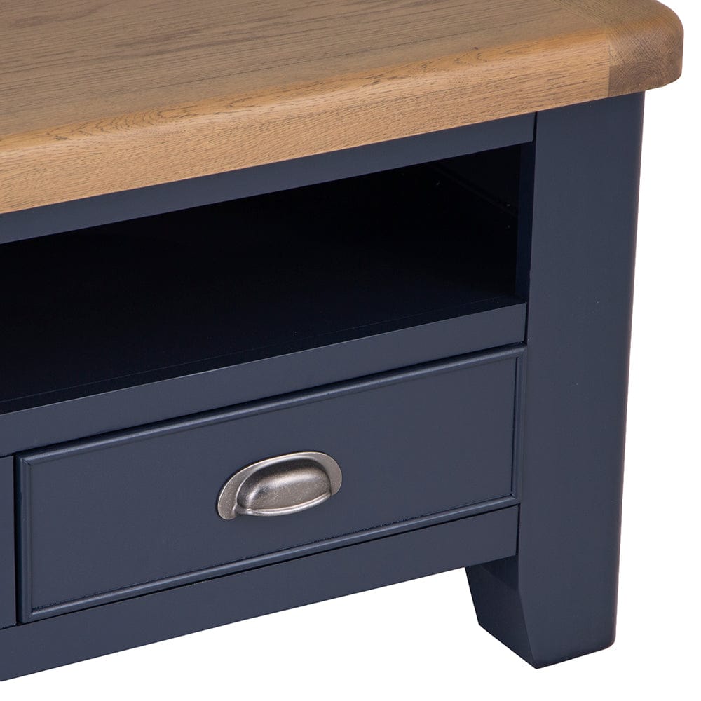 Wessex Smoked Oak Blue Painted TV Unit