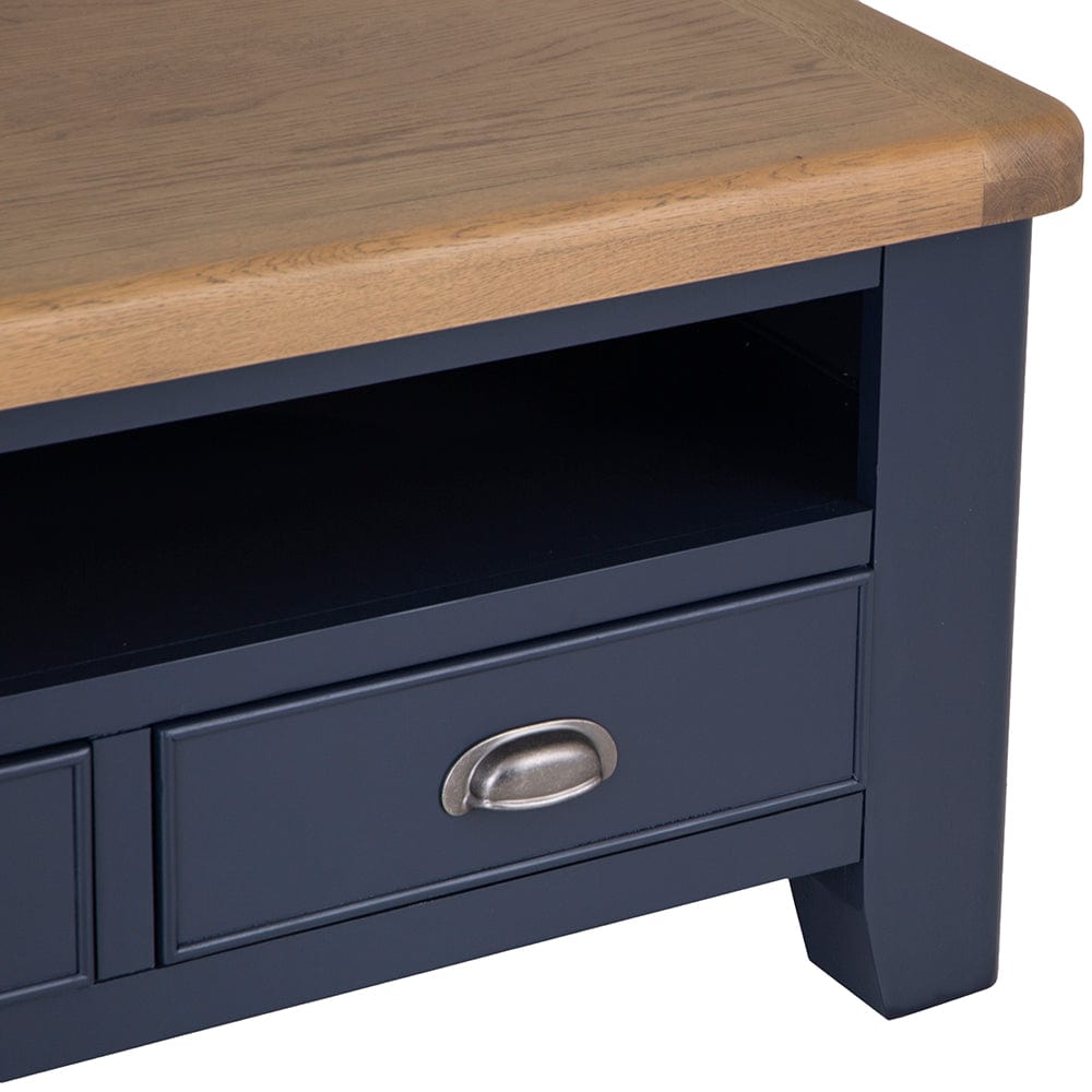 Wessex Smoked Oak Blue Painted TV Unit