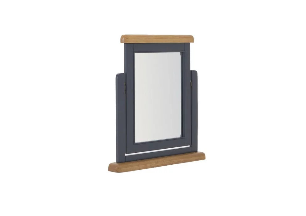 Wessex Smoked Oak Blue Painted Oak Trinket Mirror