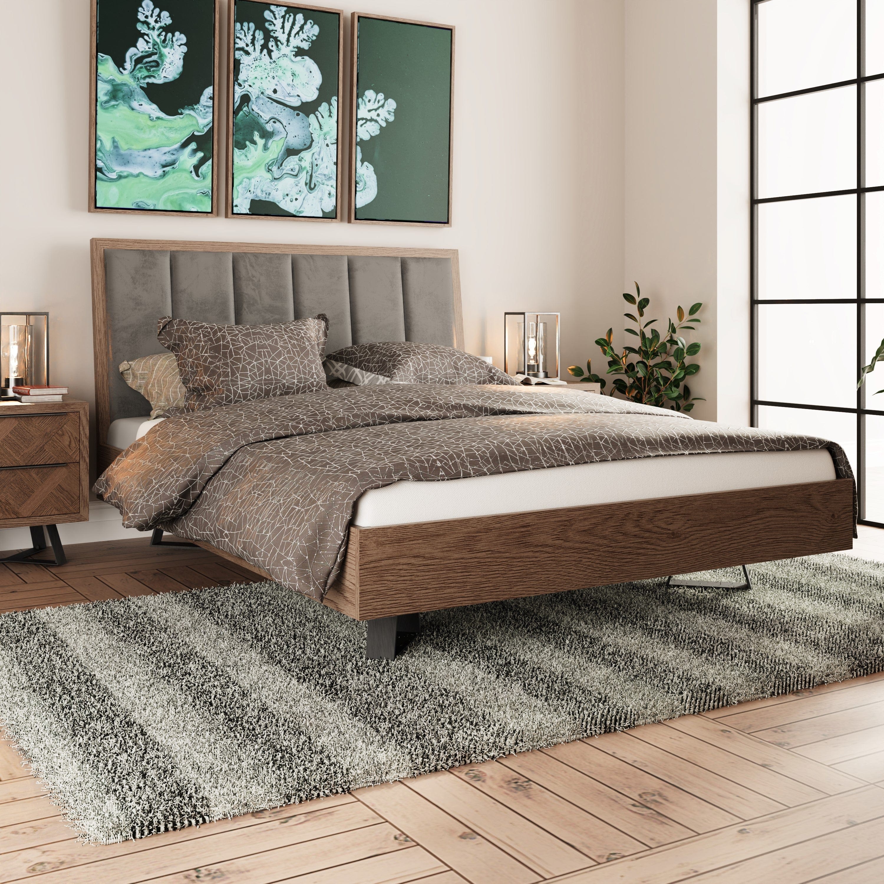 Industrial Oak 6ft Super King Size Bed Frame