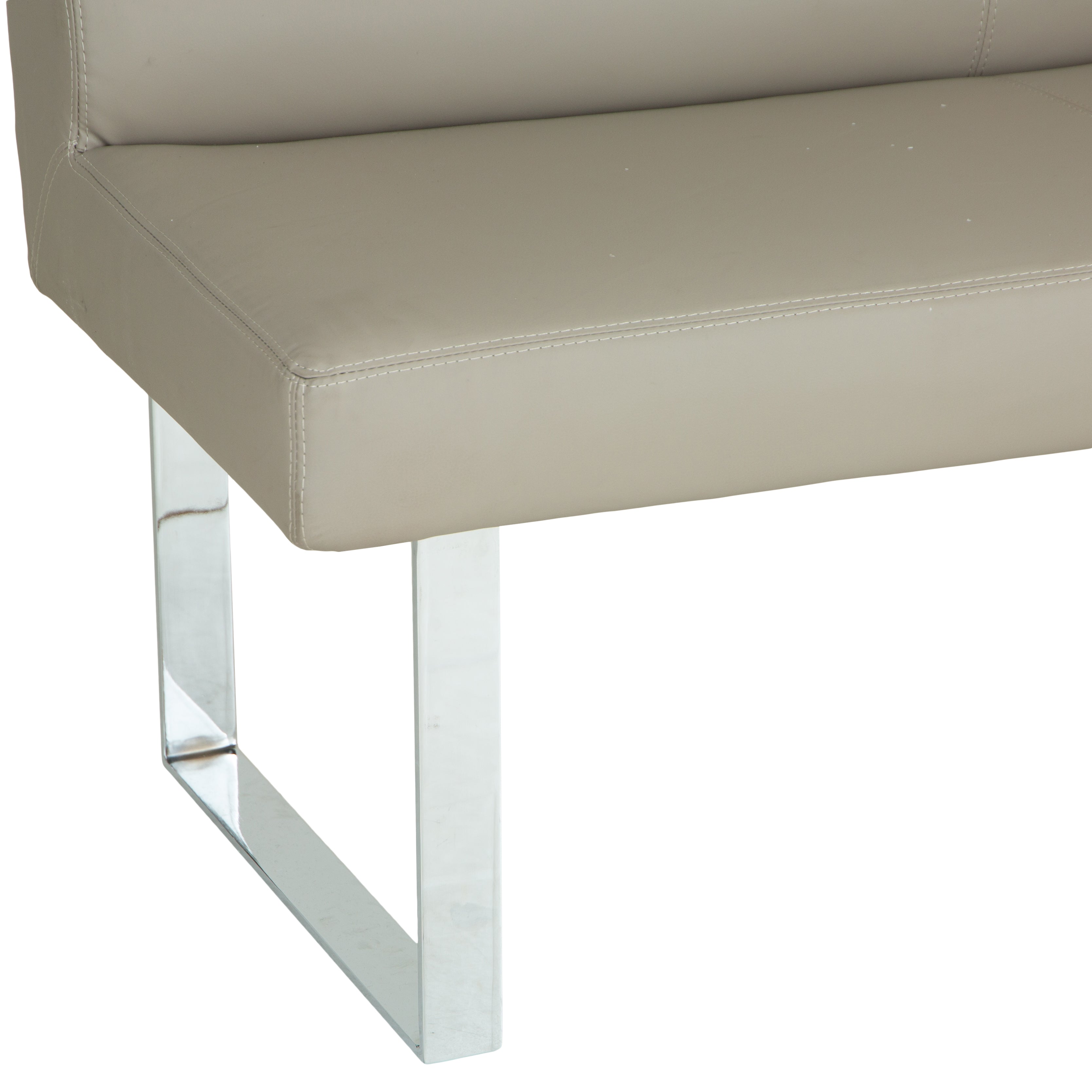 Milan Chrome & Oak 1.8m Bench with Back