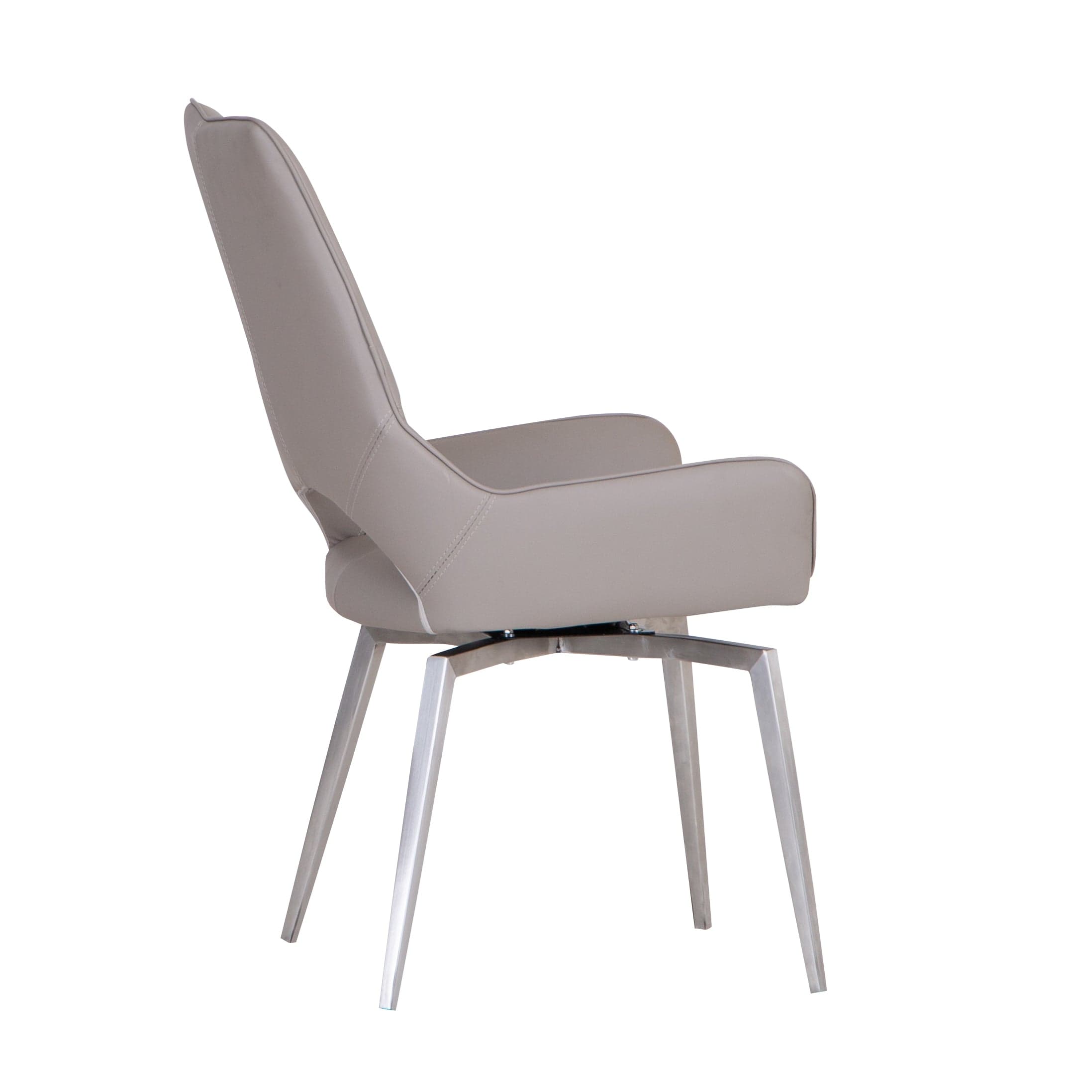Milan Chrome Taupe Swivel Dining Chair