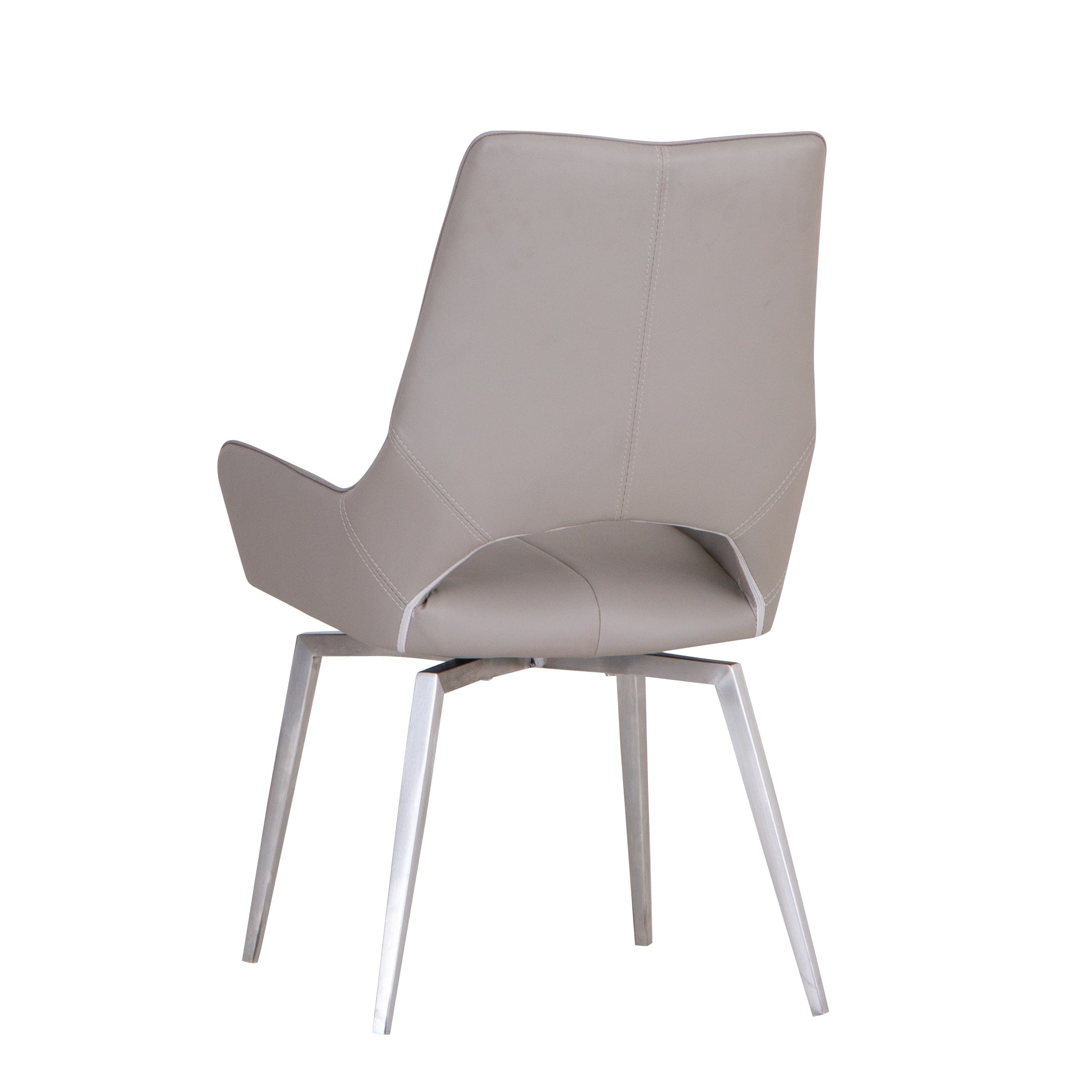 Milan Chrome Taupe Swivel Dining Chair