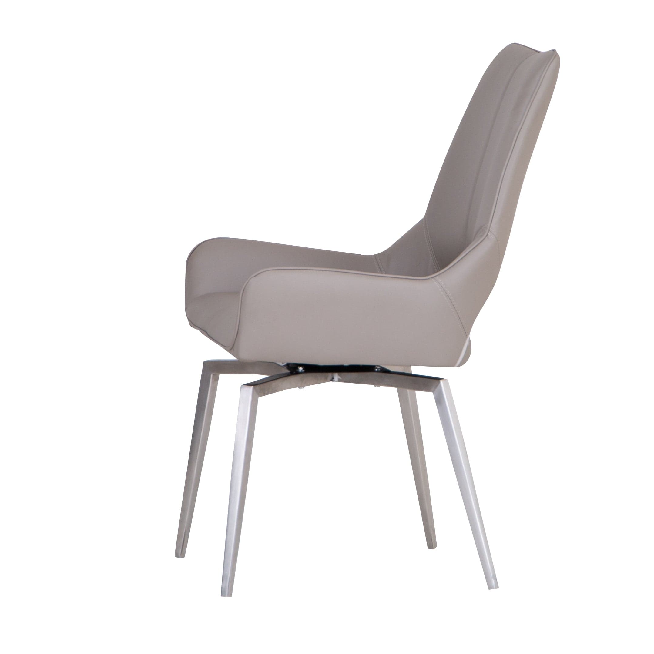 Milan Chrome Taupe Swivel Dining Chair