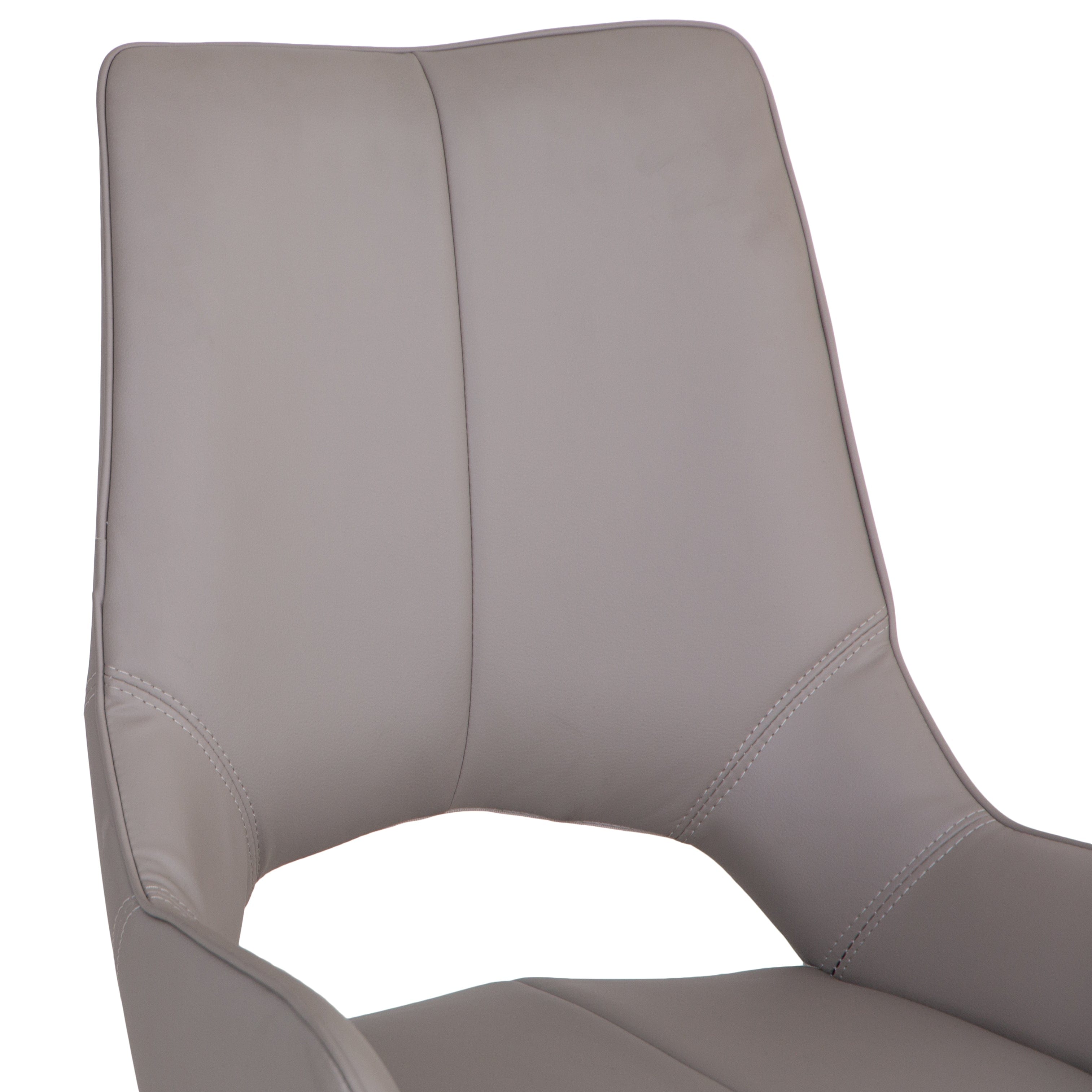 Milan Chrome Taupe Swivel Dining Chair