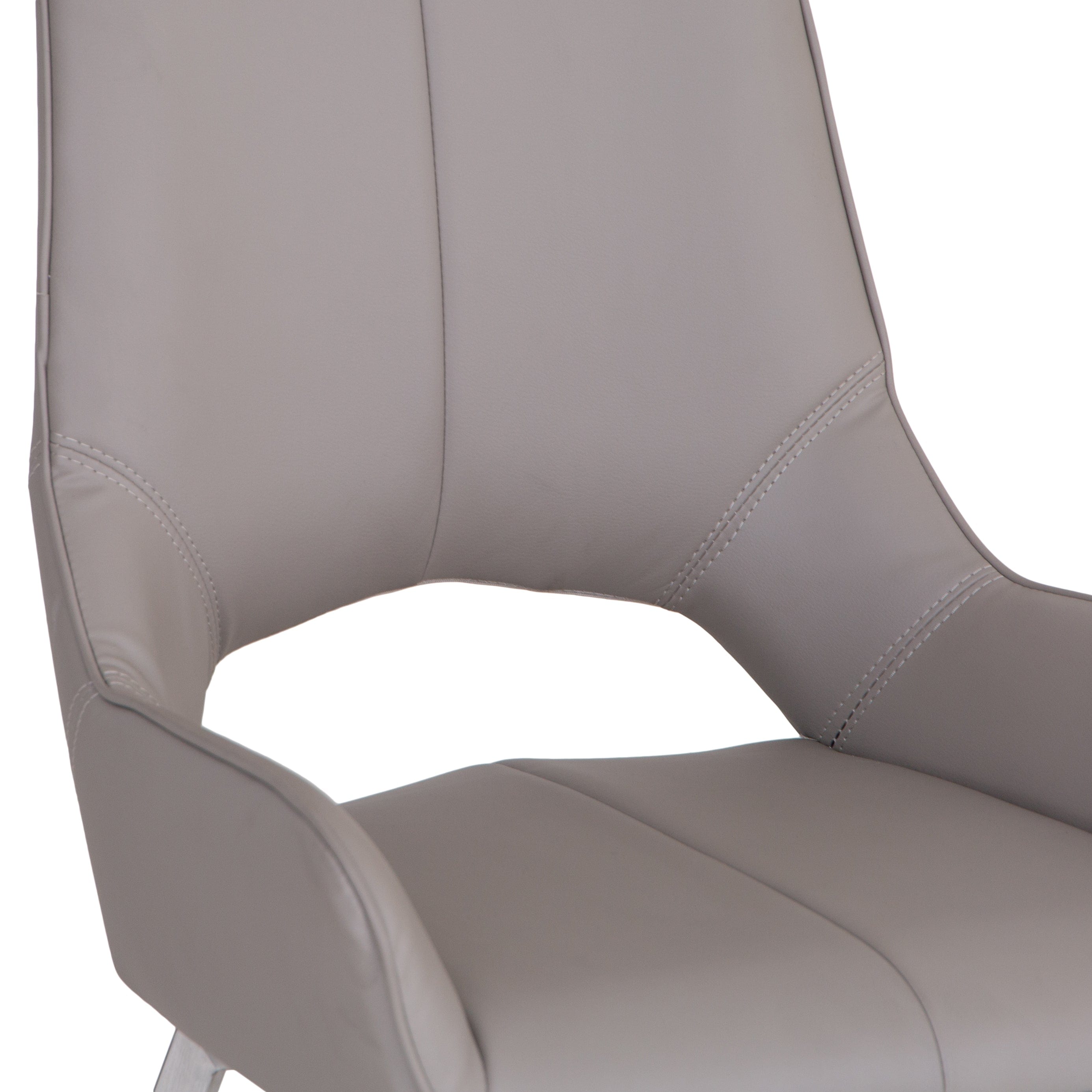 Milan Chrome Taupe Swivel Dining Chair