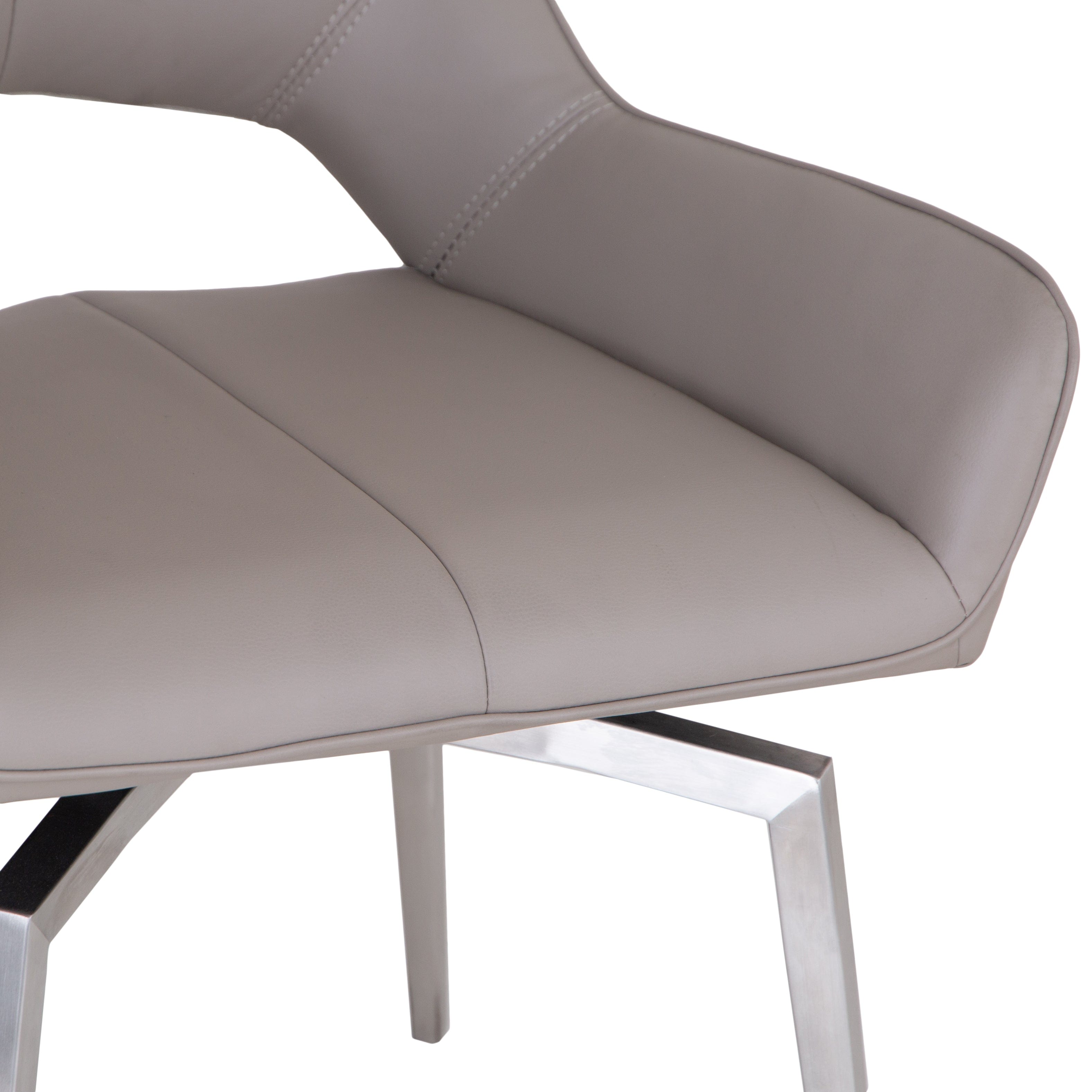 Milan Chrome Taupe Swivel Dining Chair