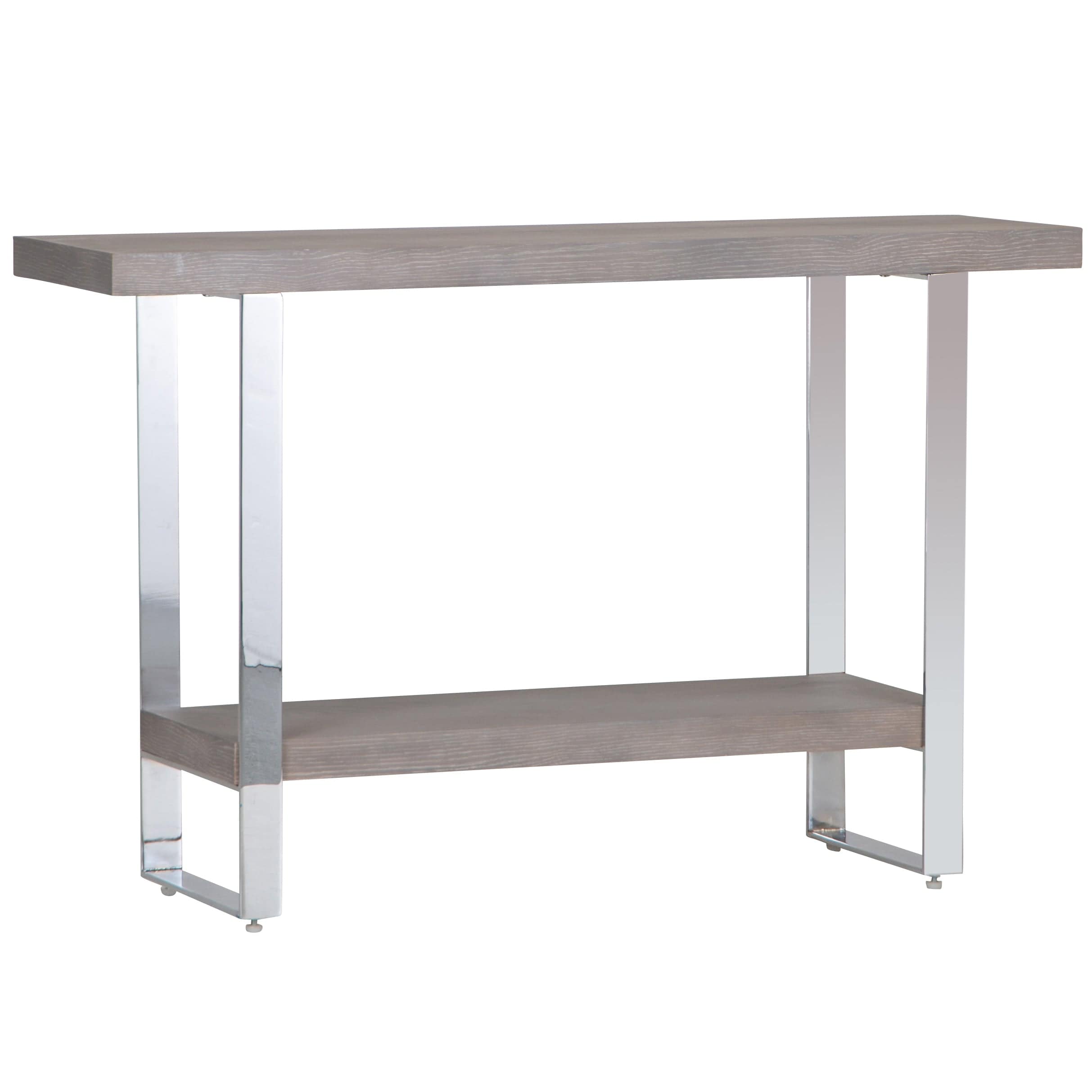 Milan Chrome & Oak Console Table