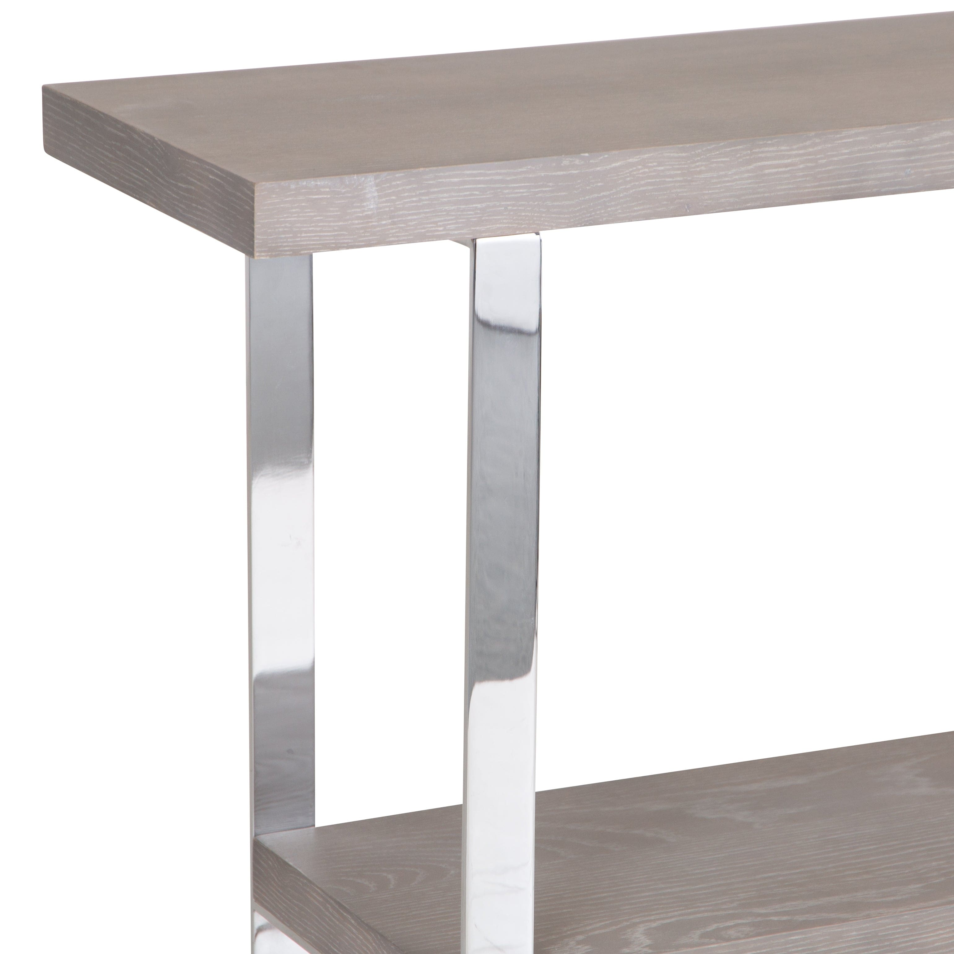 Milan Chrome & Oak Console Table