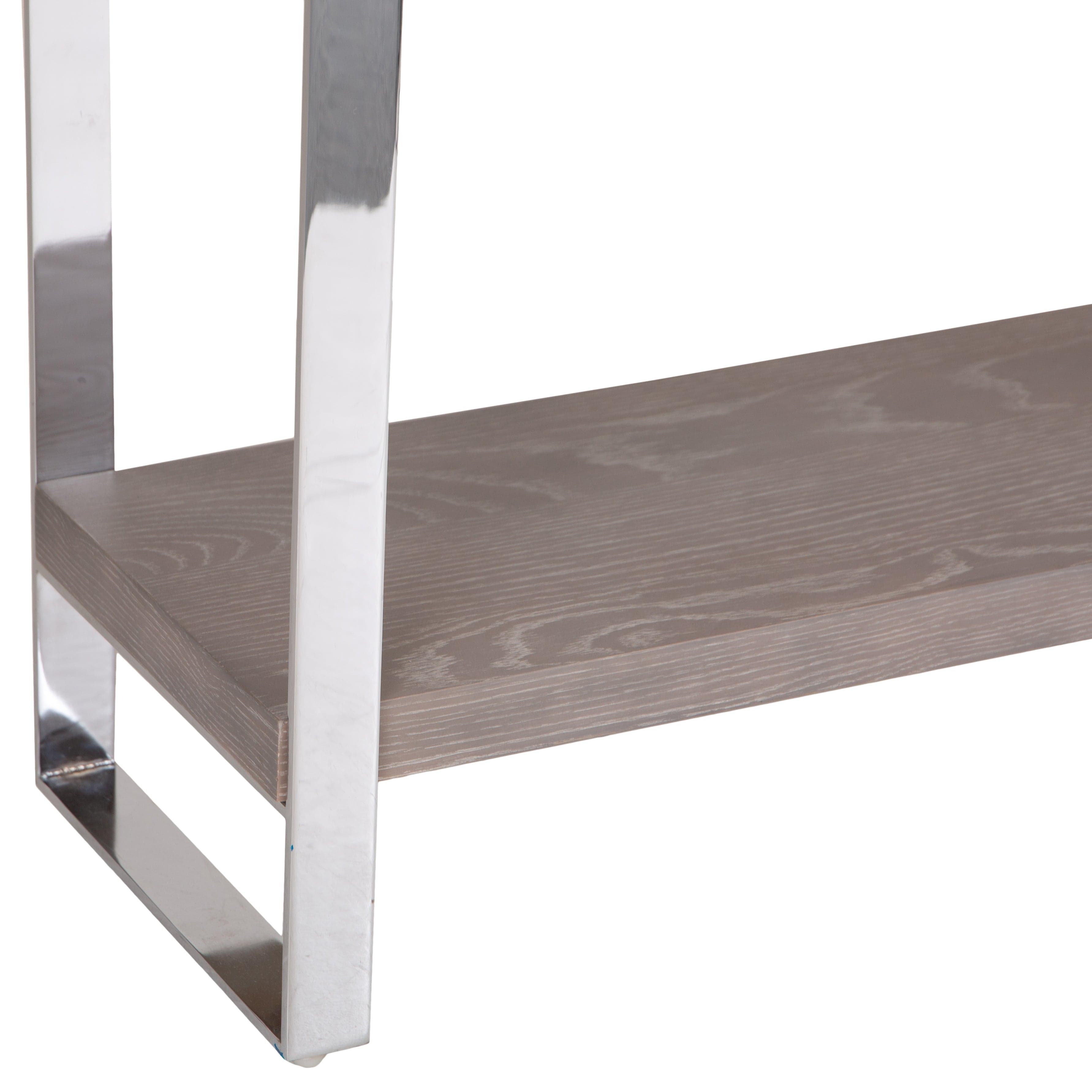 Milan Chrome & Oak Console Table