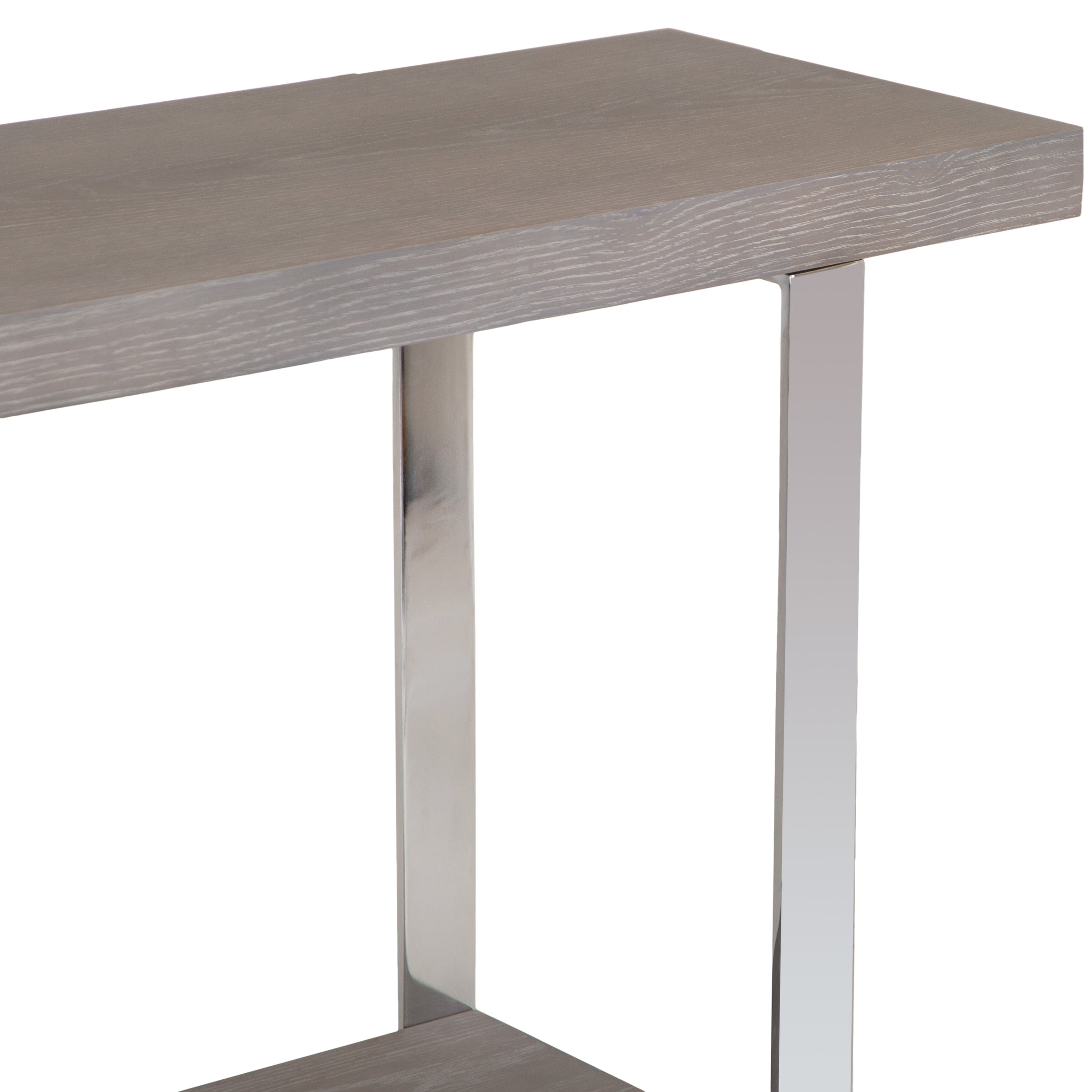 Milan Chrome & Oak Console Table