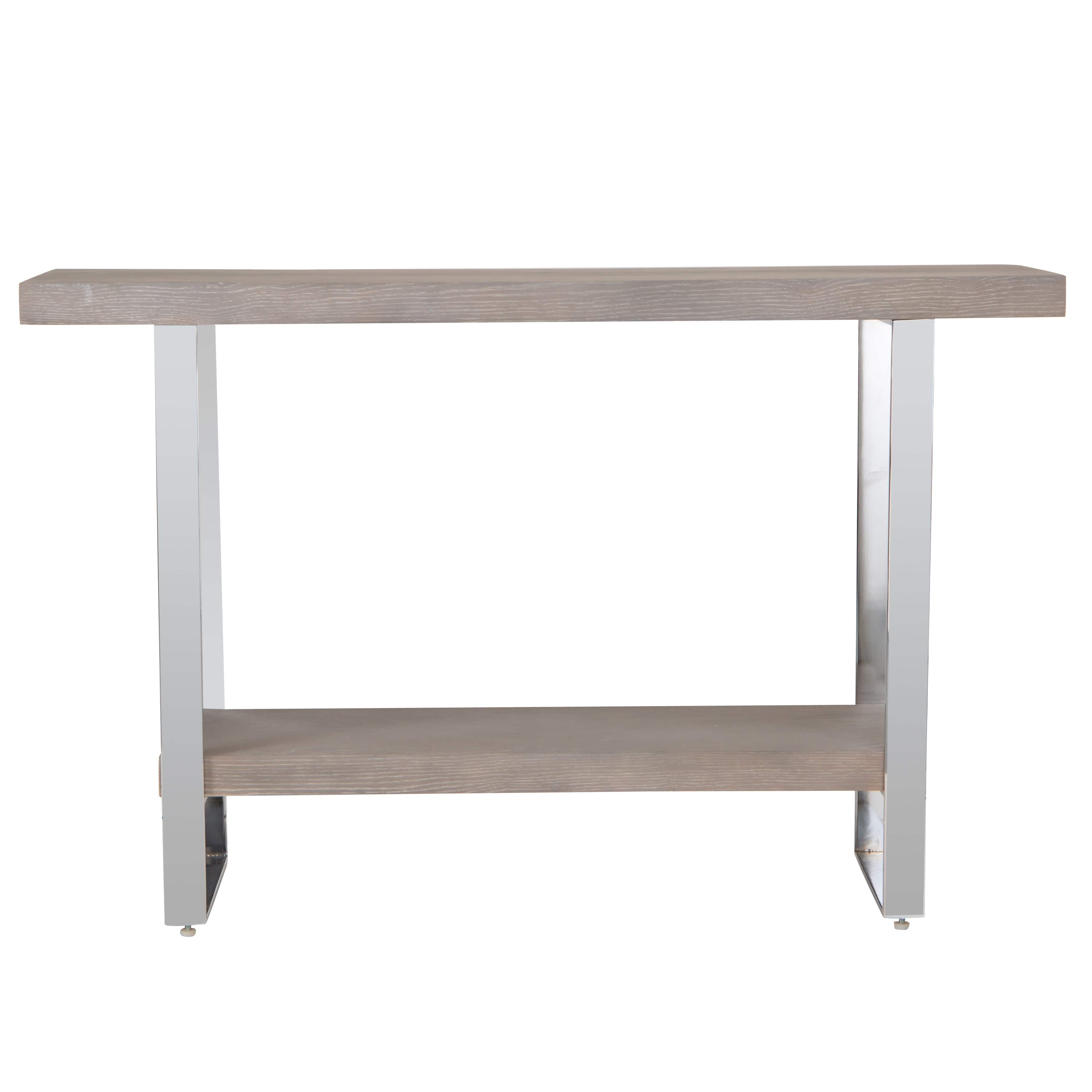 Milan Chrome & Oak Console Table