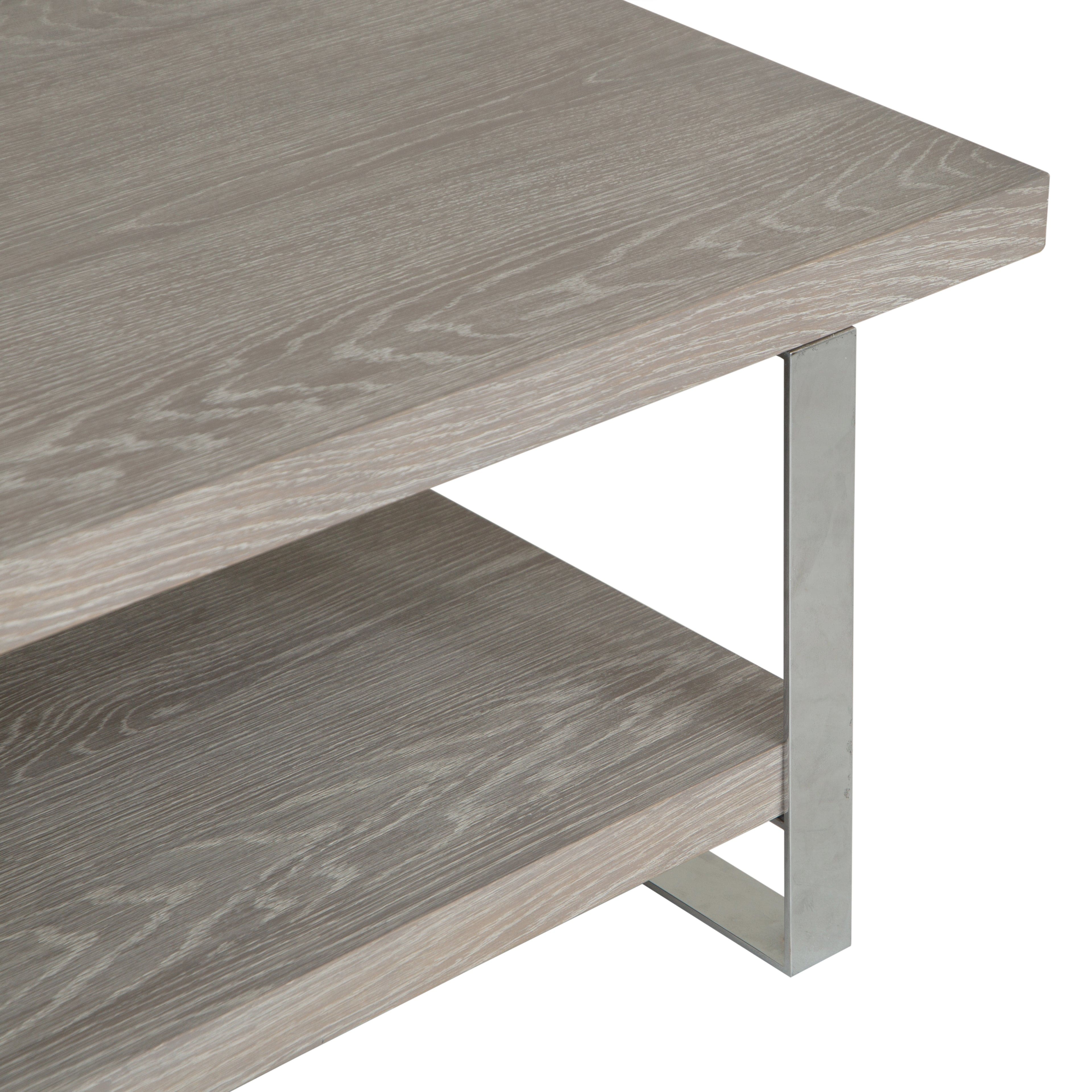 Milan Chrome & Oak Large Coffee Table