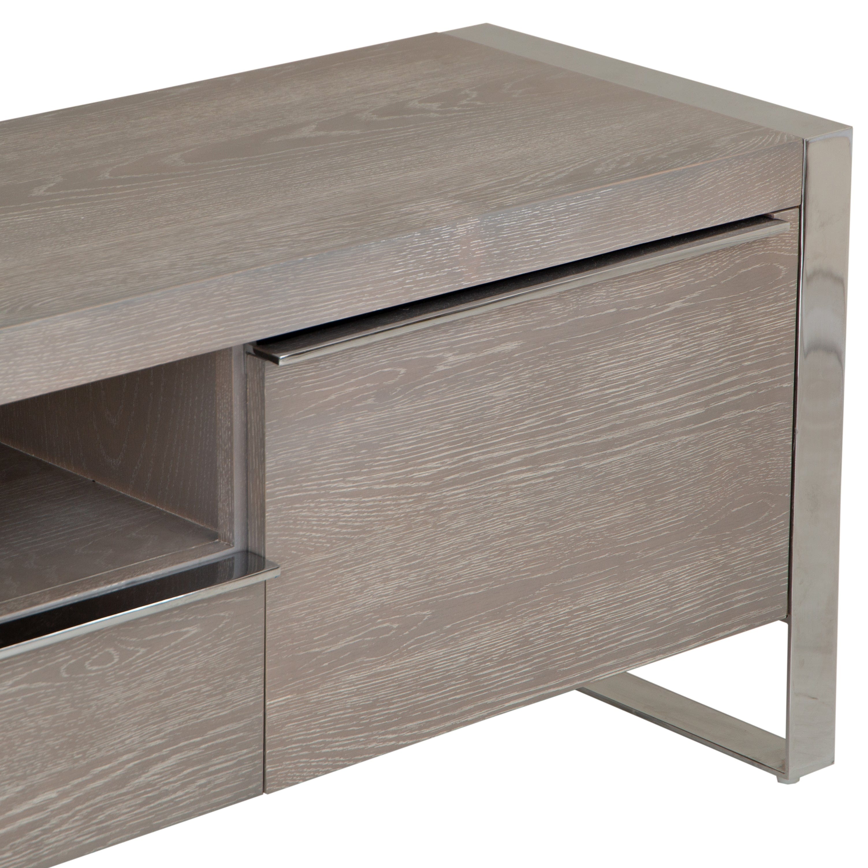 Milan Chrome & Oak Large TV Unit