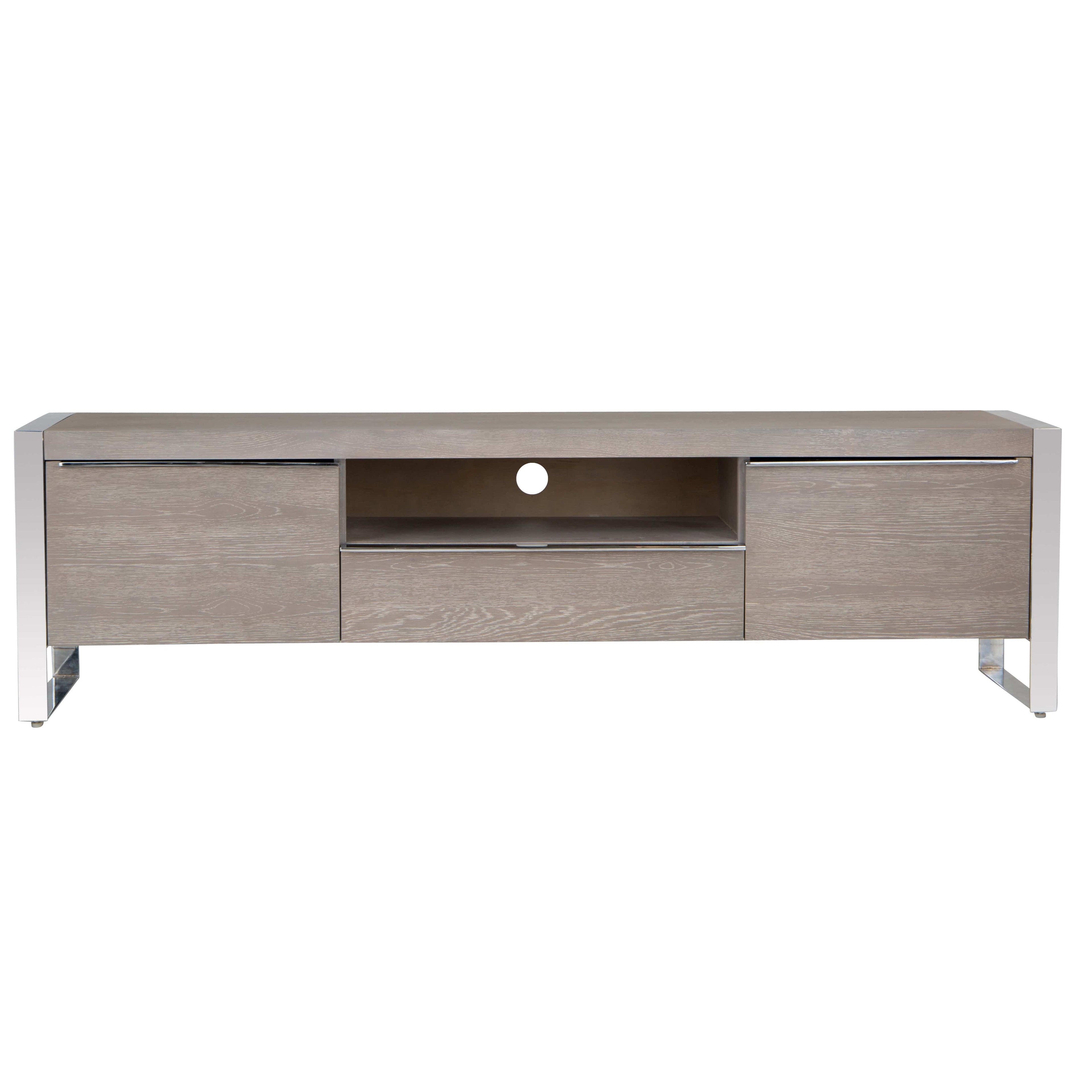 Milan Chrome & Oak Large TV Unit