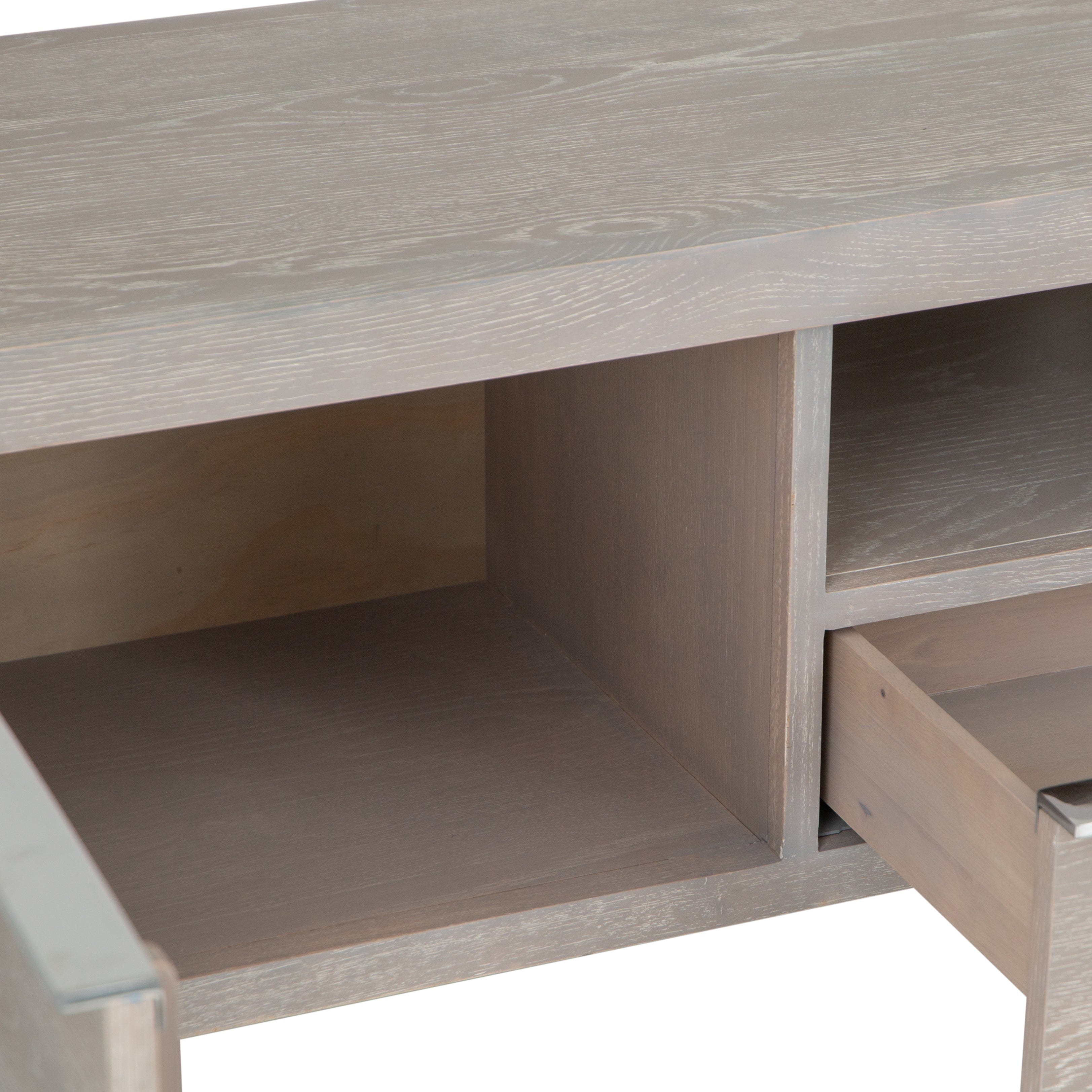 Milan Chrome & Oak Large TV Unit